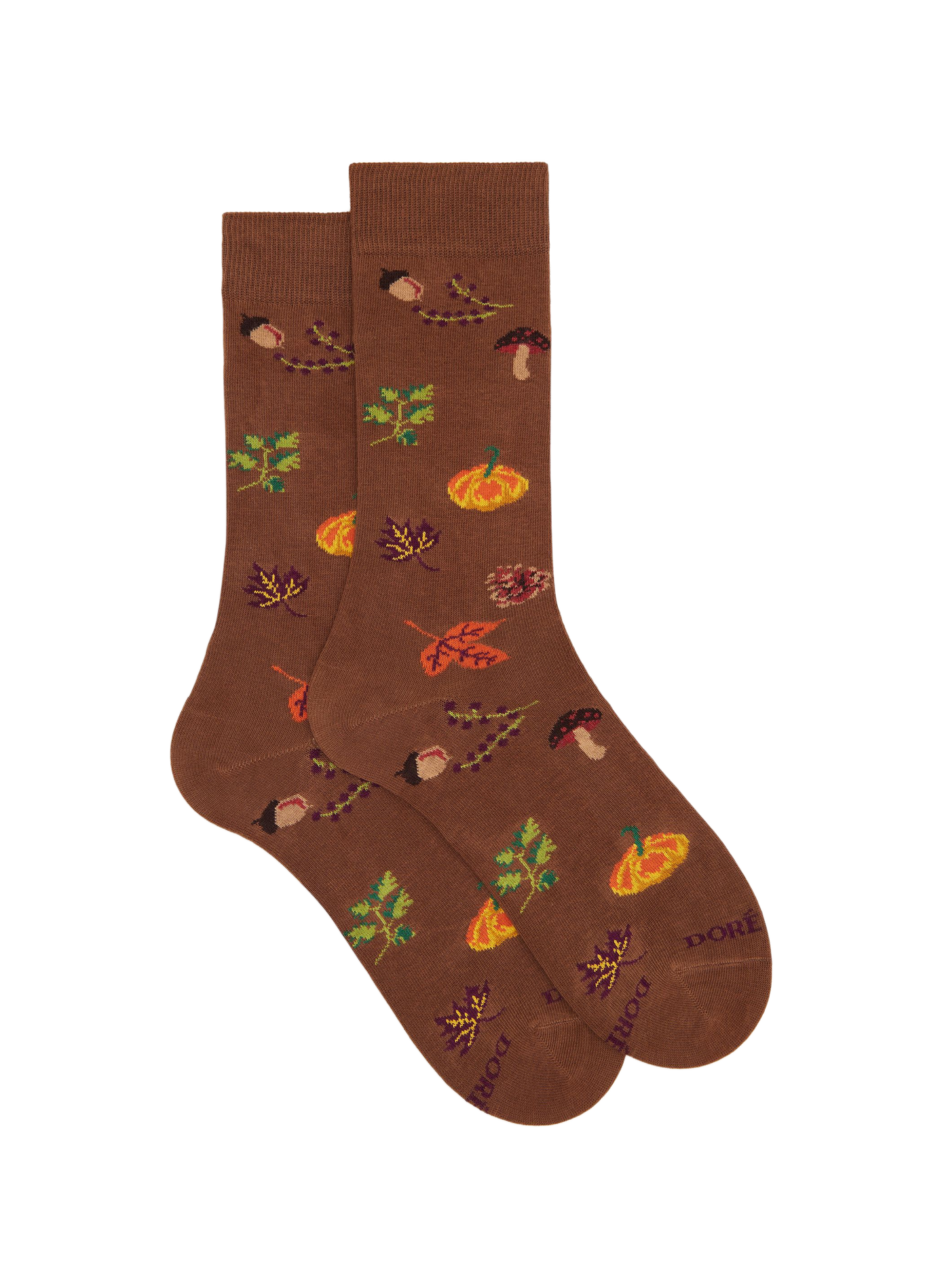 Chaussettes imprimées en coton mélangé DORÉ DORÉ Marron