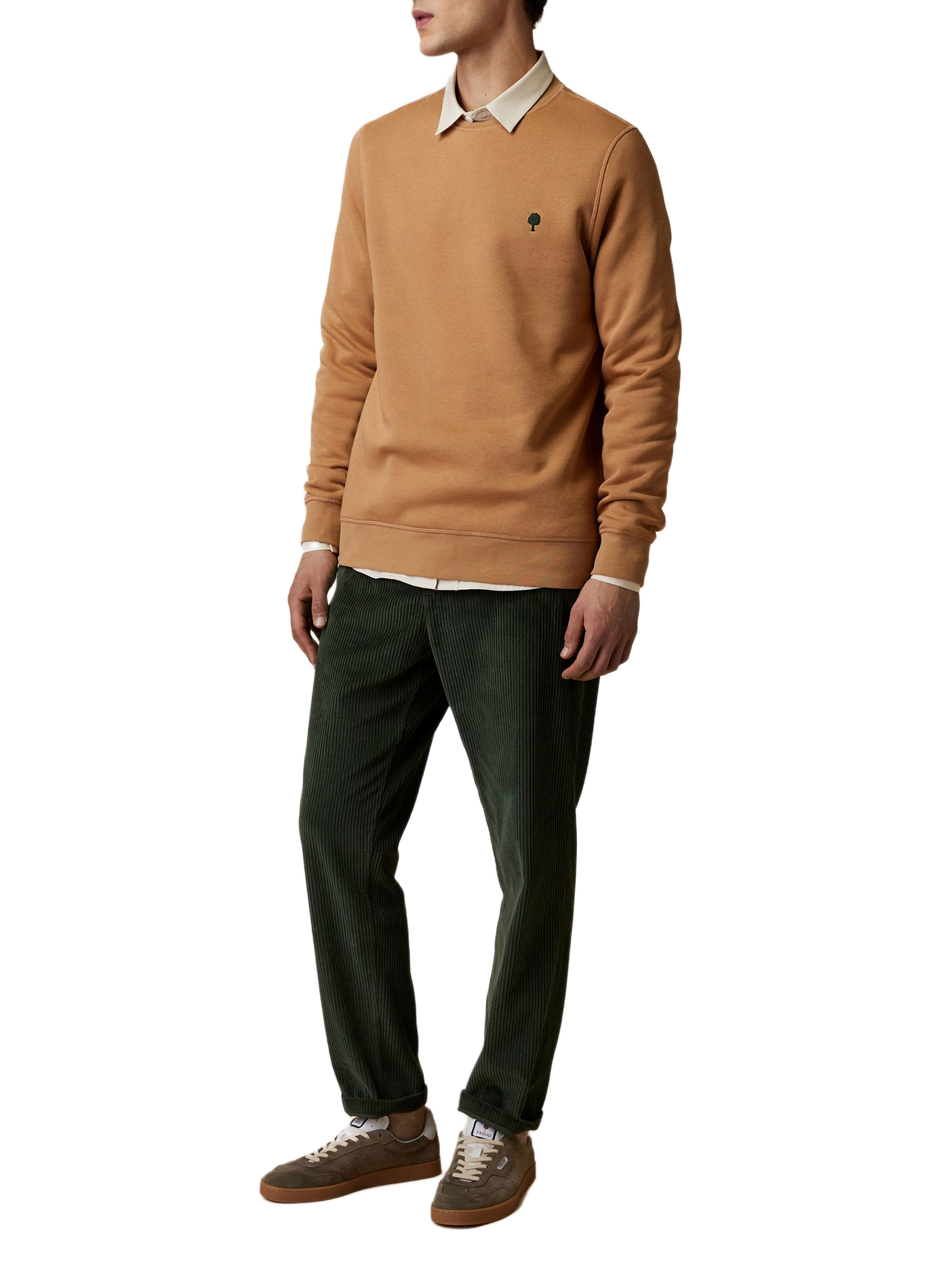 Pantalon droit en velours côtelé | Vert FAGUO Homme