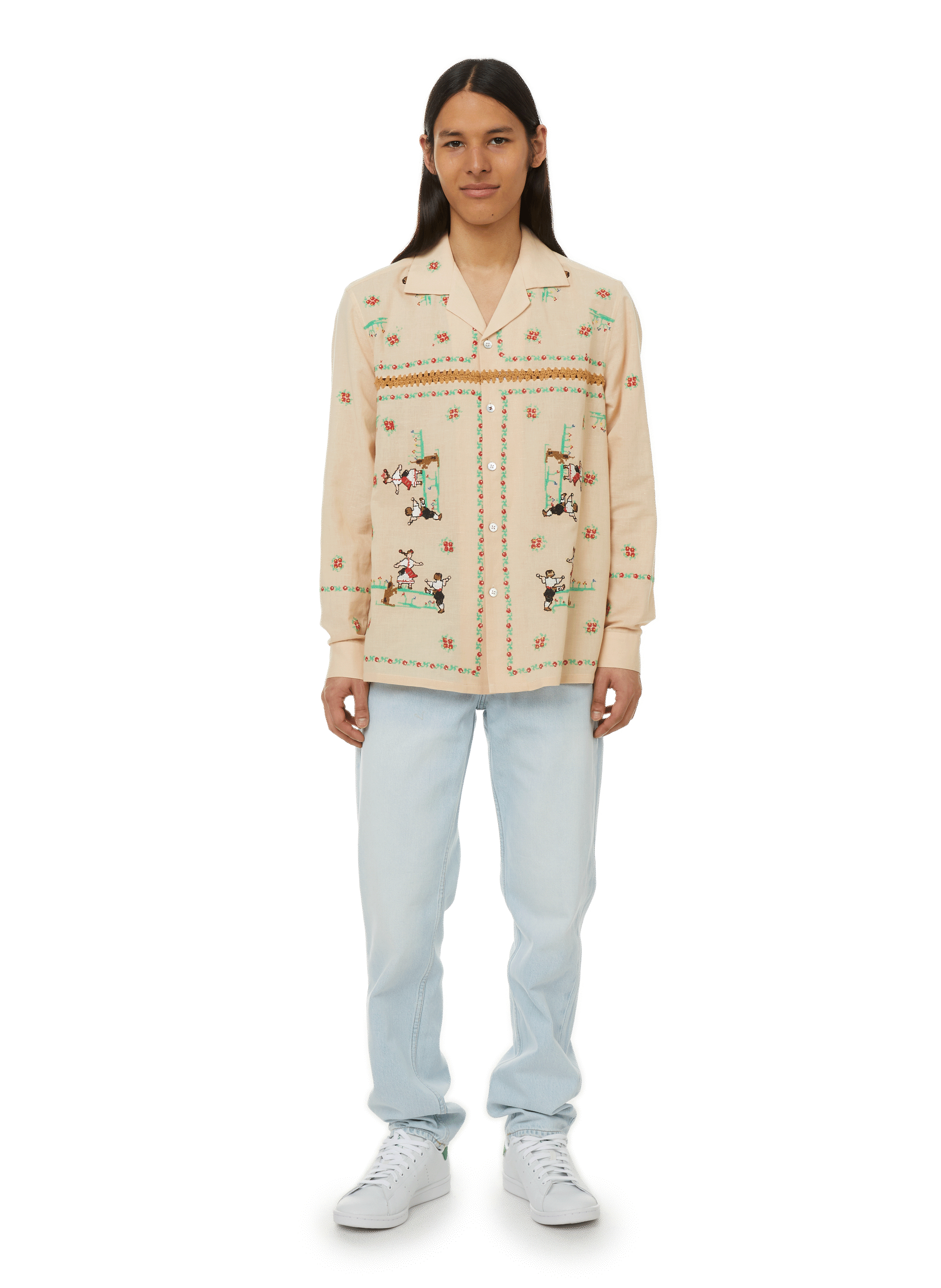 Chemise Joy of living en coton mélangé BAZISZT Beige