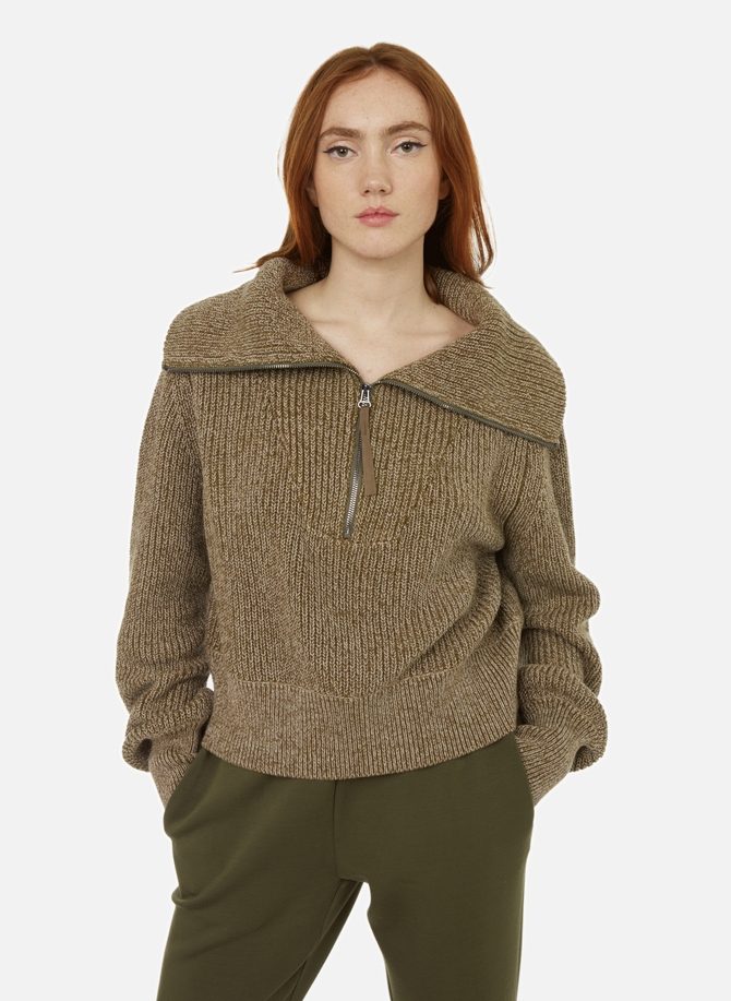 VARLEY cotton zip-neck sweater