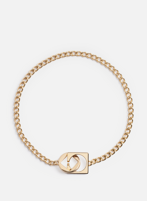 The JACQUEMUS gold square round necklace 