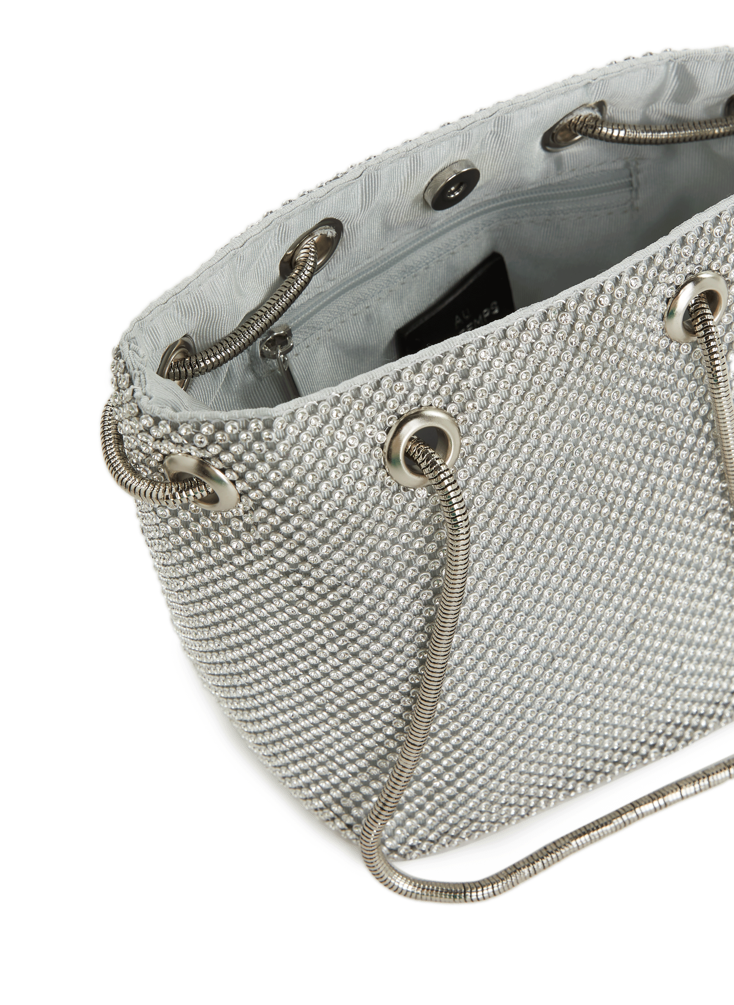 Rhinestone bucket bag AU PRINTEMPS PARIS Silver