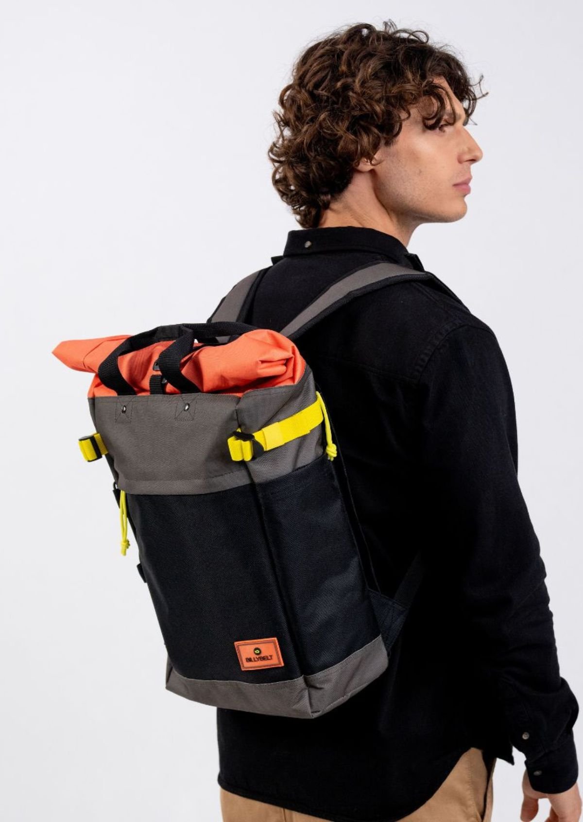 Sac à dos en polyester recyclé rolltop BILLYBELT Kaki