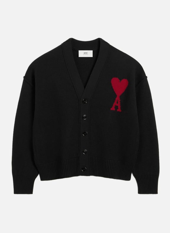 Cardigan ami de coeur rouge unisexe Noir by AMI PARIS AMI PARIS Cardigan ami de coeur rouge unisexe Noir
