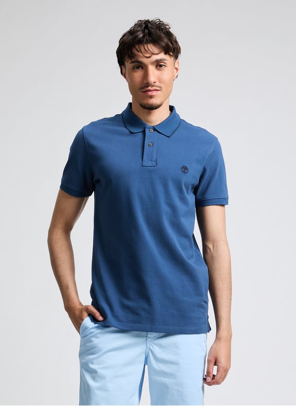 Short sleeve cotton polo shirt Blue by TIMBERLAND TIMBERLAND Short sleeve cotton polo shirt Blue