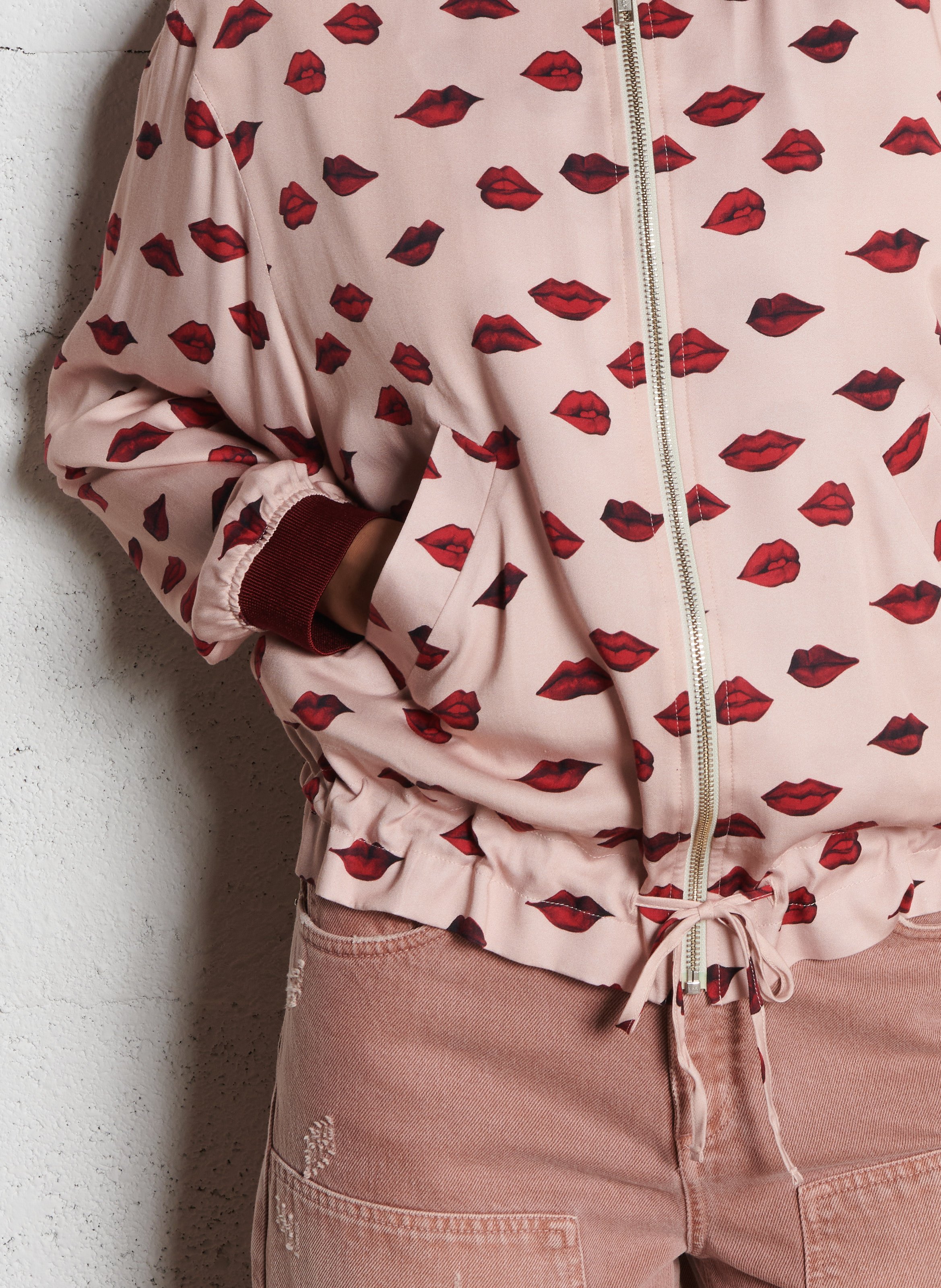 Blouson droit imprimé IKKS Rose