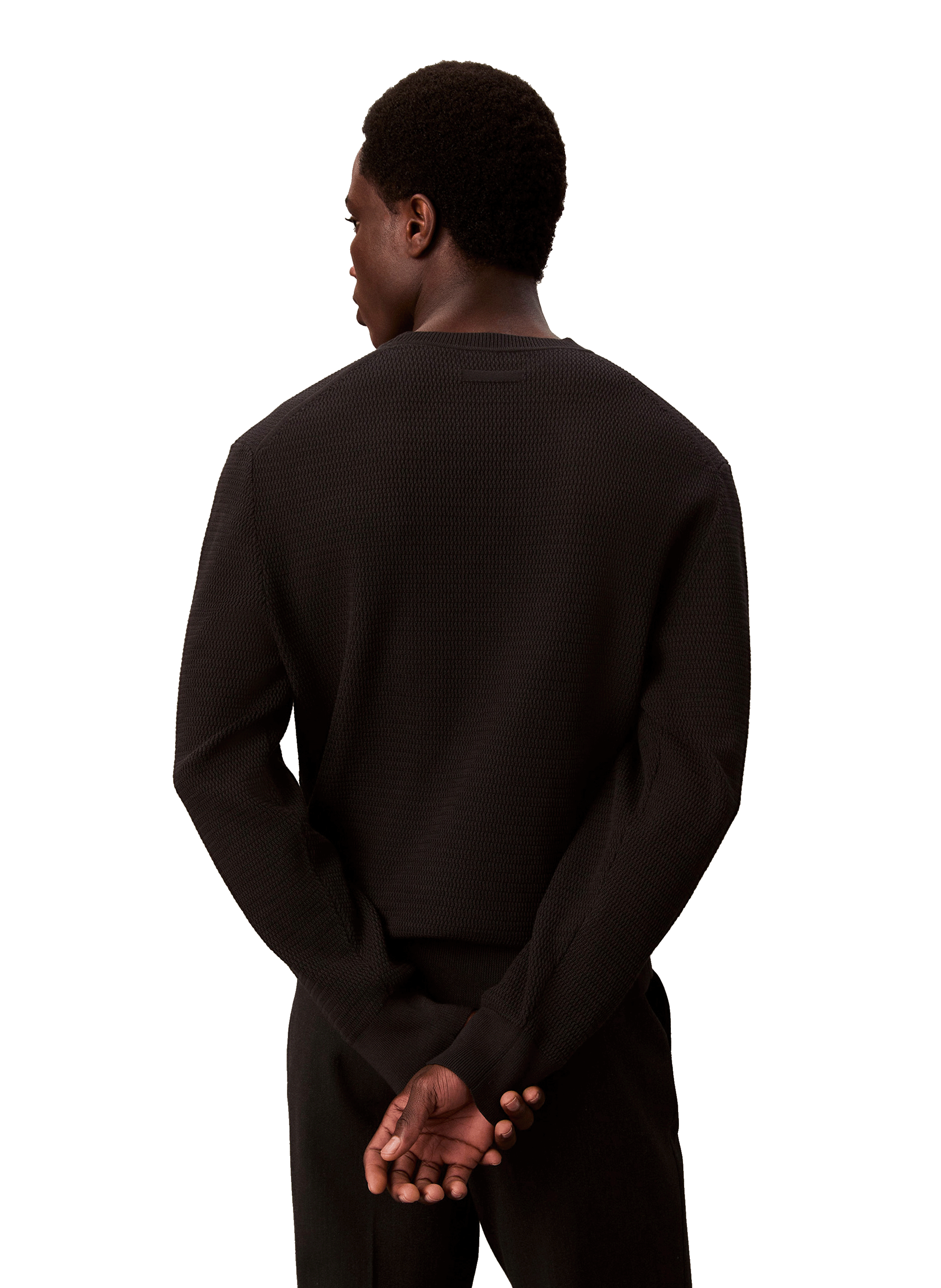 Pull en coton texturé CALVIN KLEIN Noir