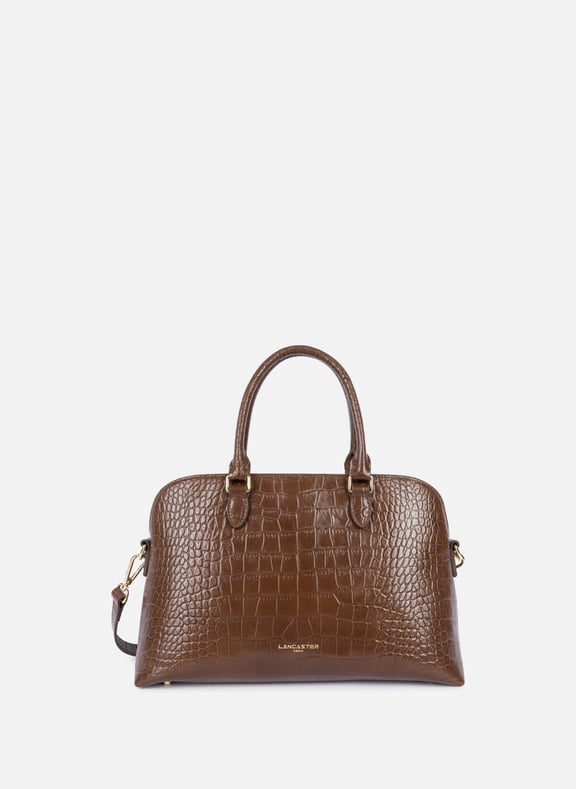 Grand sac demi lune - exo Marron by LANCASTER LANCASTER Grand sac demi lune - exo Marron