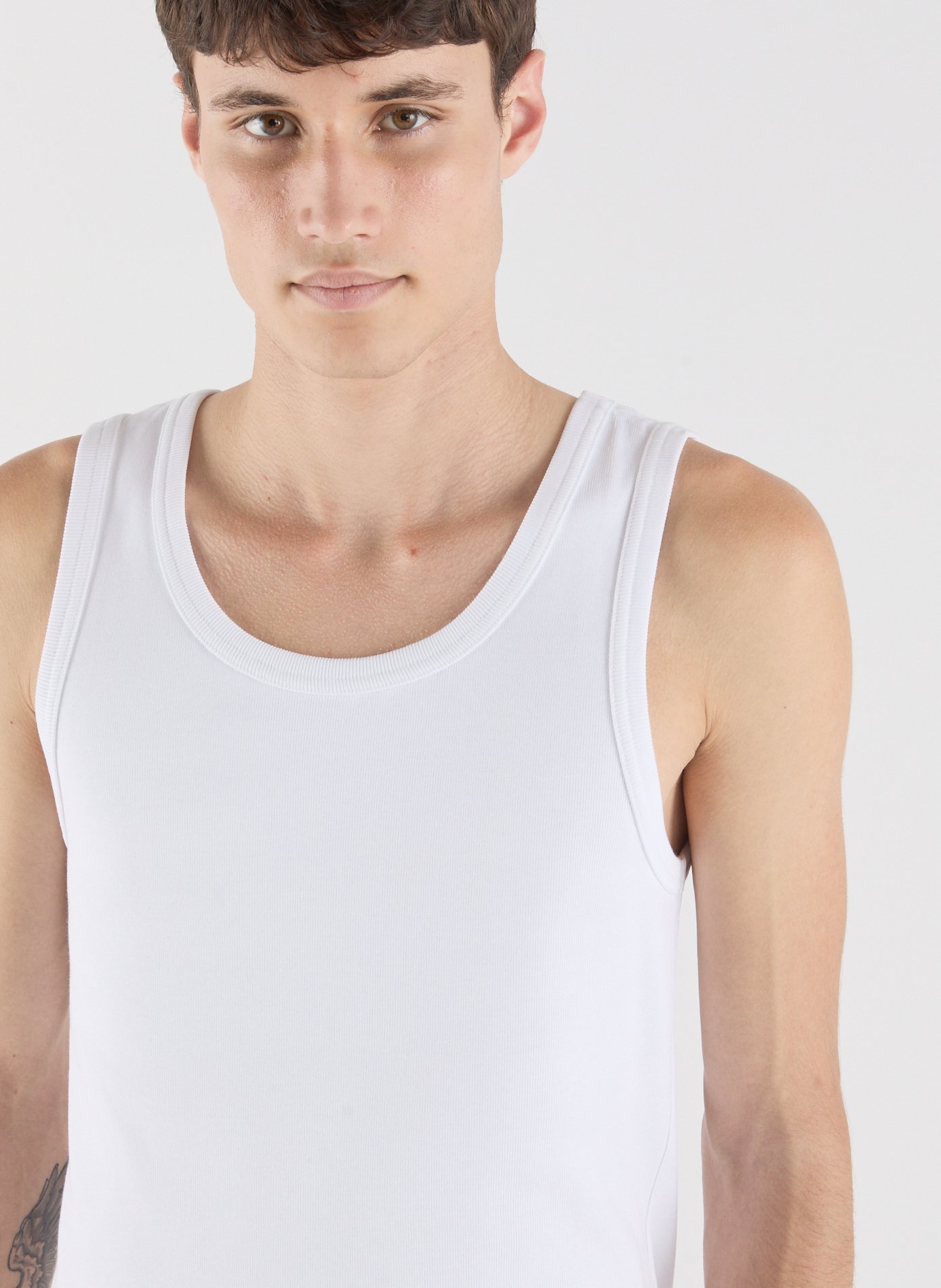 Débardeur Dank col rond en coton Blanc