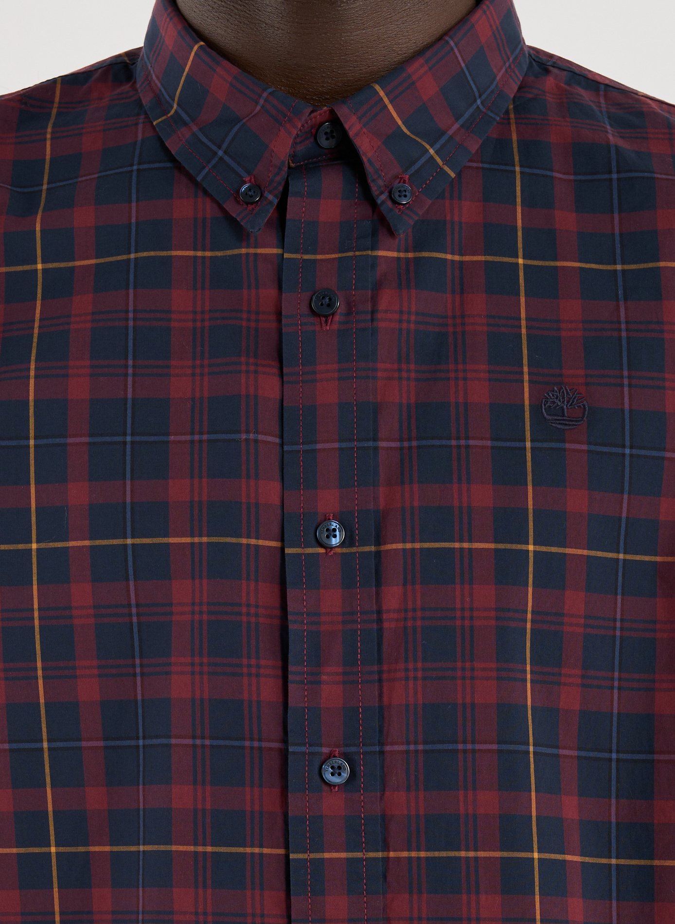 Slim-fit cotton check shirt TIMBERLAND Red