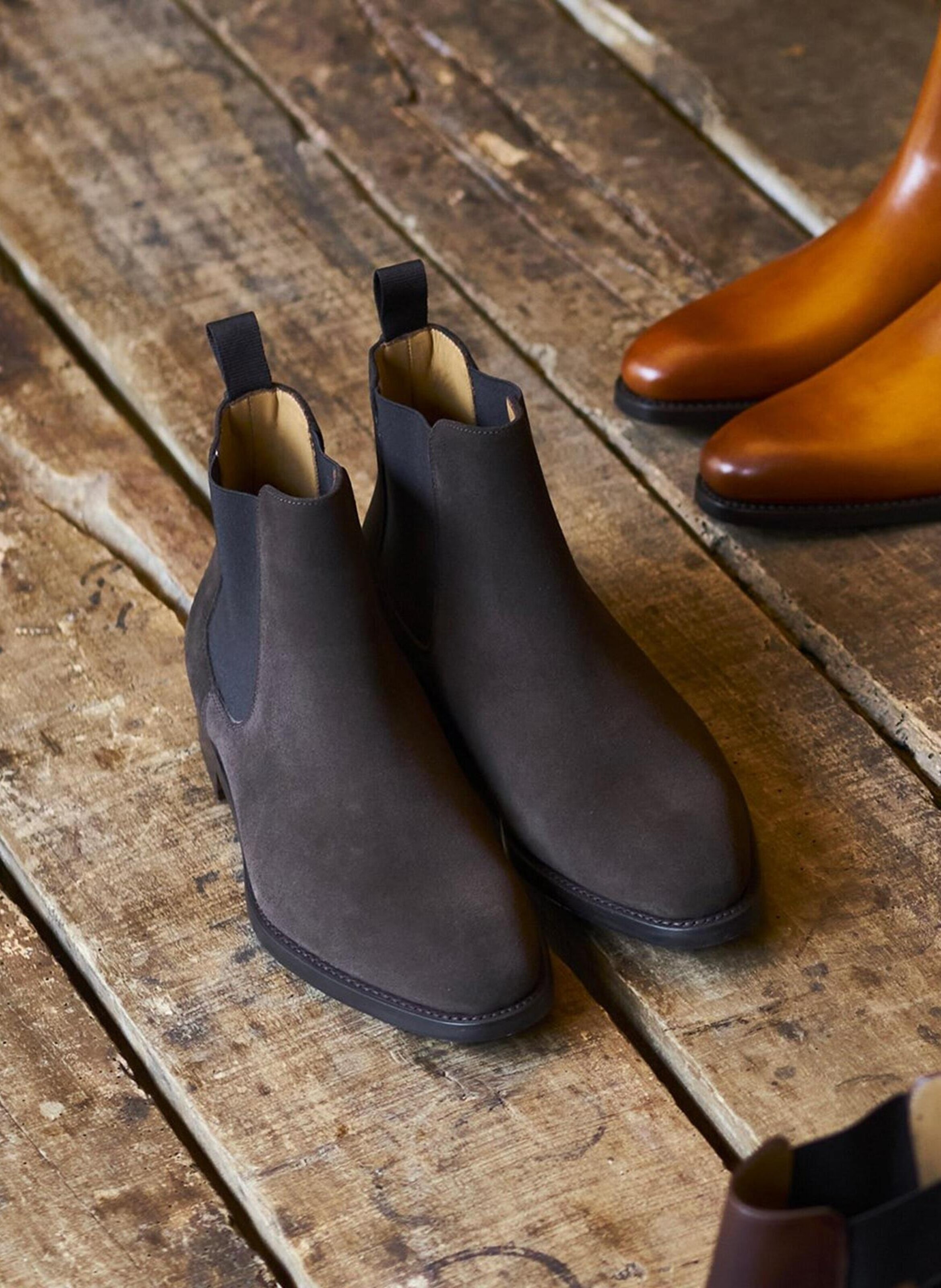 Bottines daim chelsea FINSBURY Marron