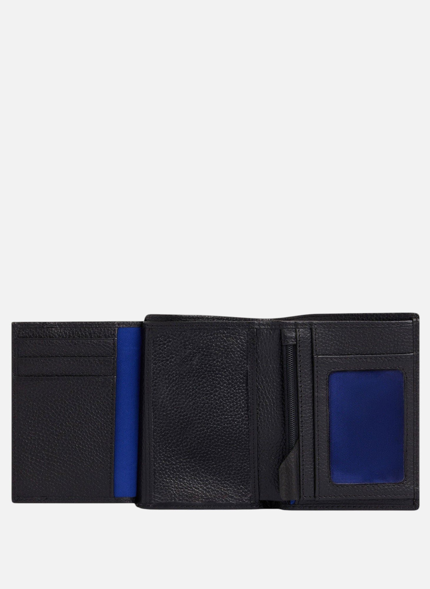 Portefeuille moyen modèle vertical zippé 2 volets charles en cuir grainé LE TANNEUR Noir