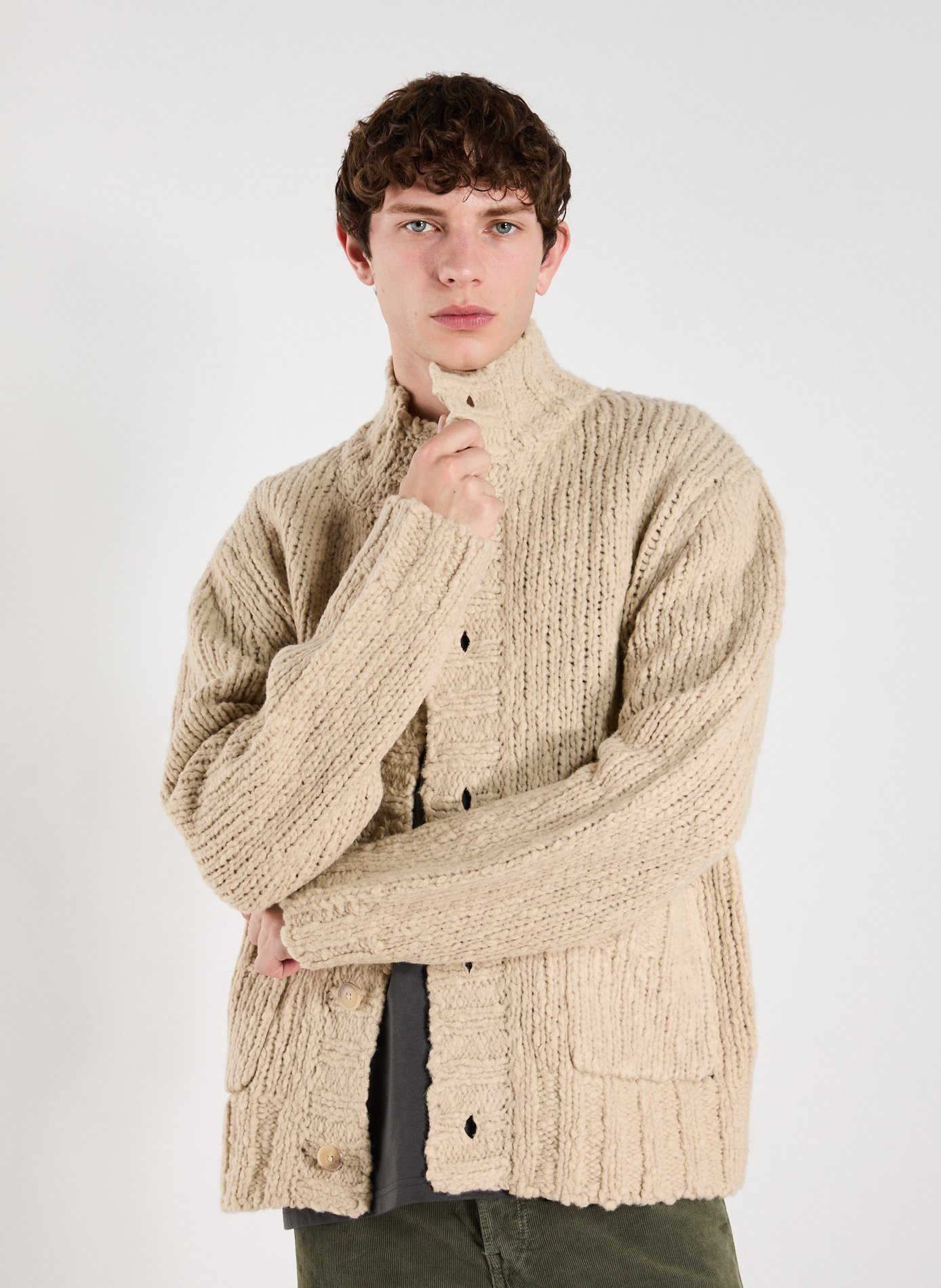 CLOSED Cardigan tricoté en laine mélangée Beige