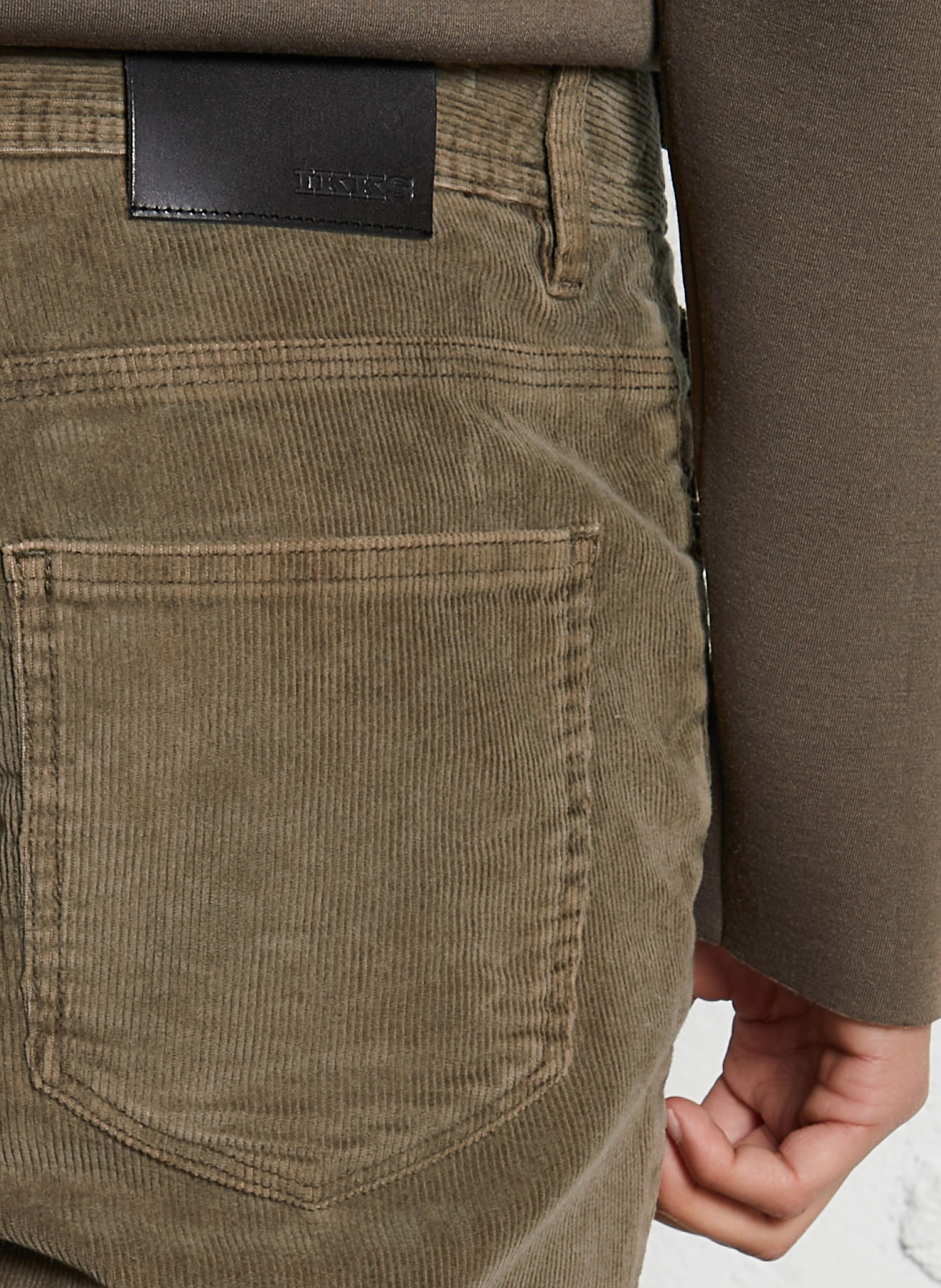 Pantalon slim en coton mélangé IKKS Marron