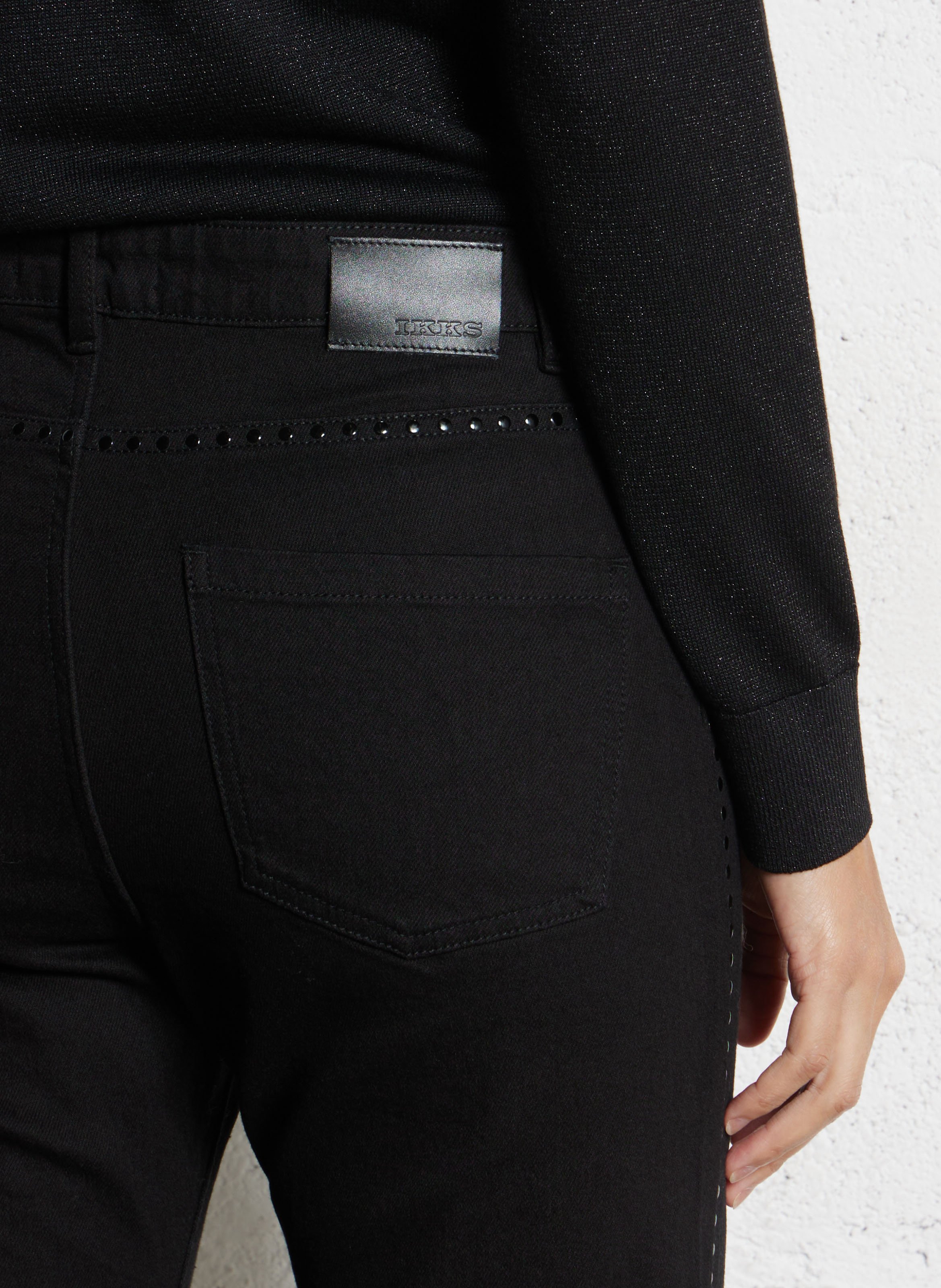 Jean droit en coton mélangé janis IKKS Noir