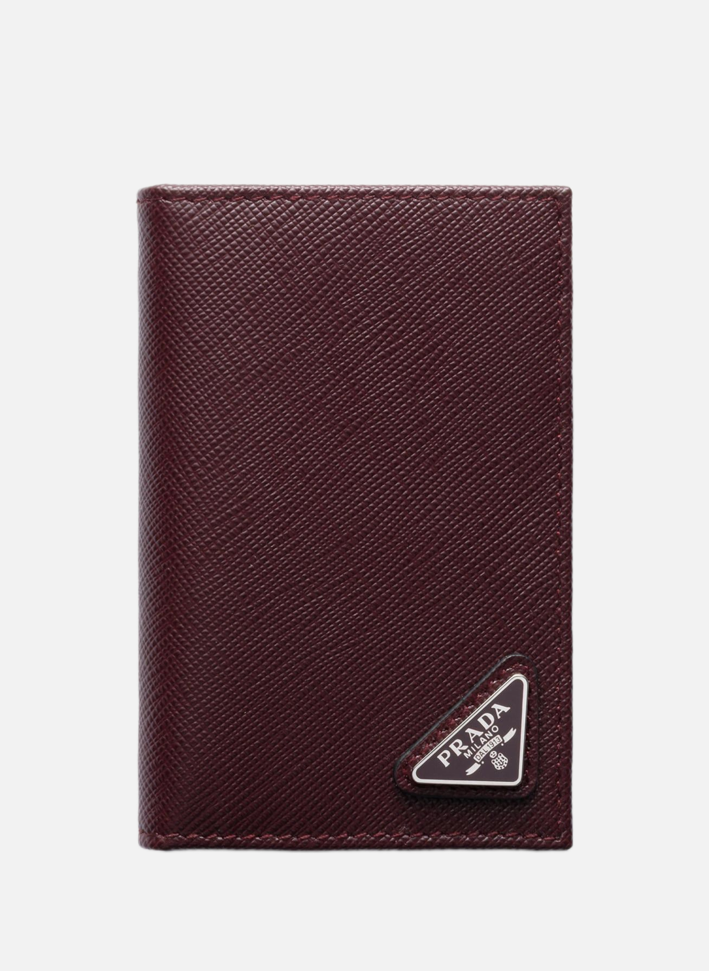 Porte-cartes en cuir PRADA Rouge