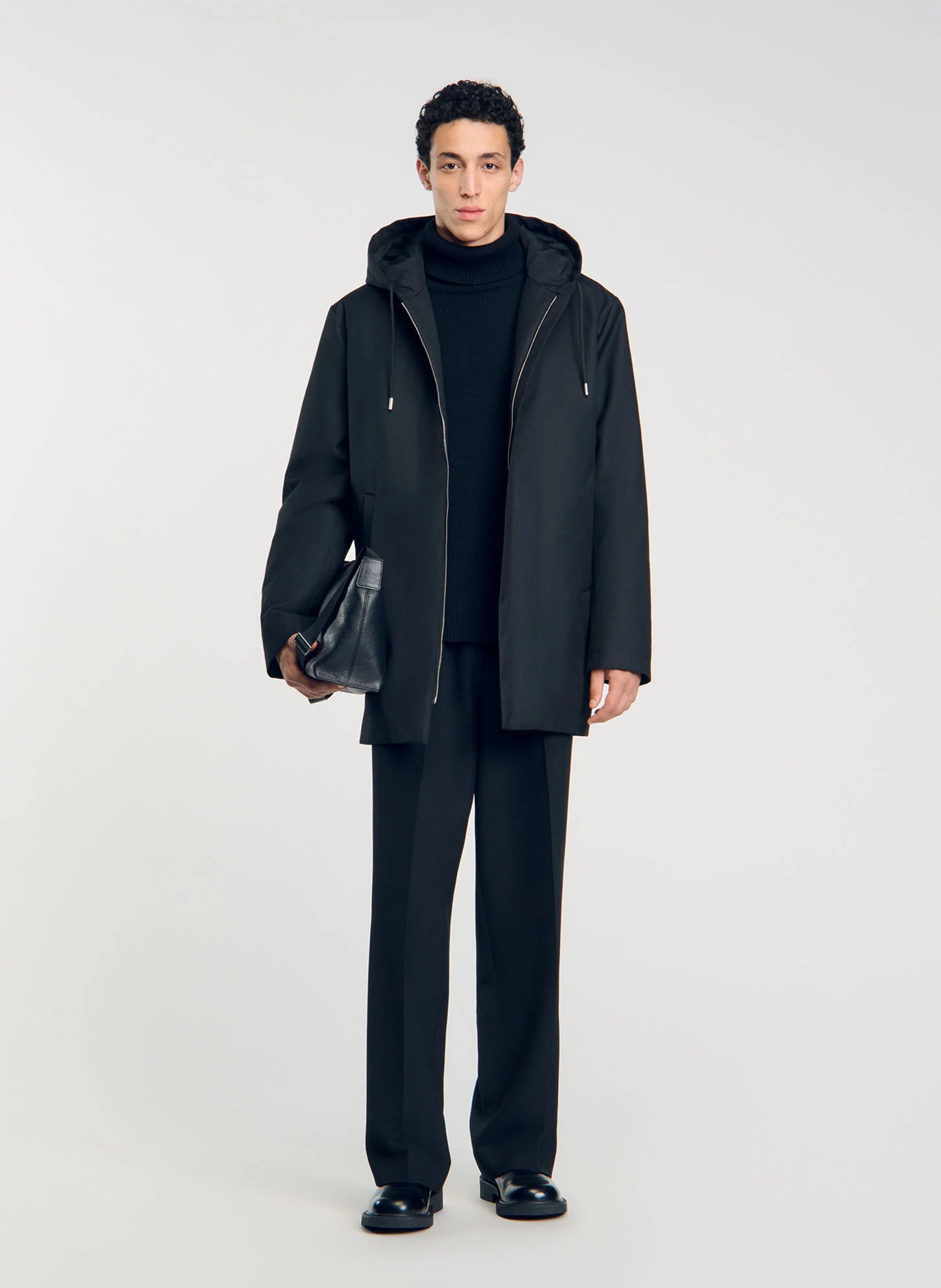 Parka à capuche SANDRO Noir