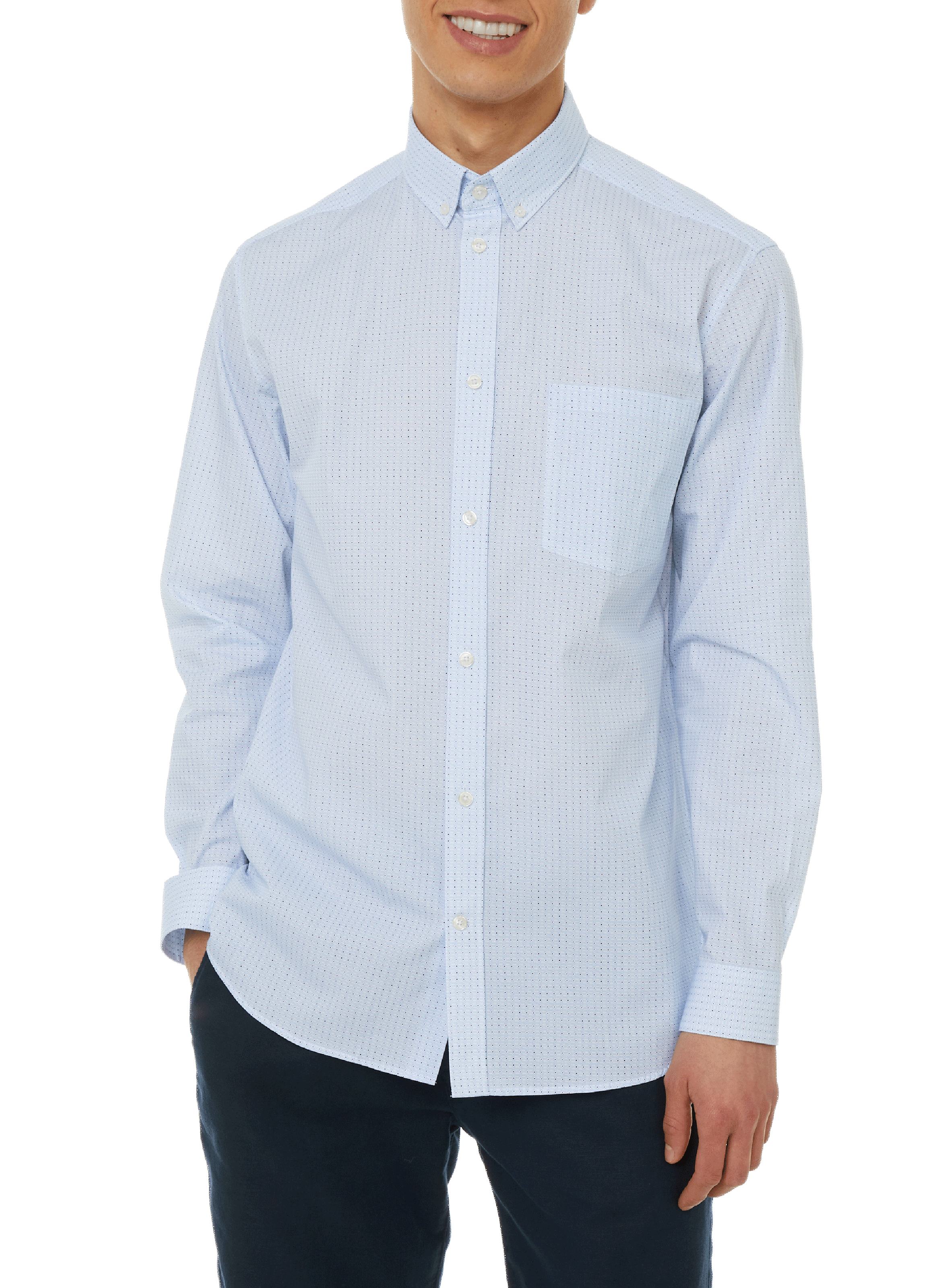 AU PRINTEMPS PARIS Cotton poplin straight shirt Blue