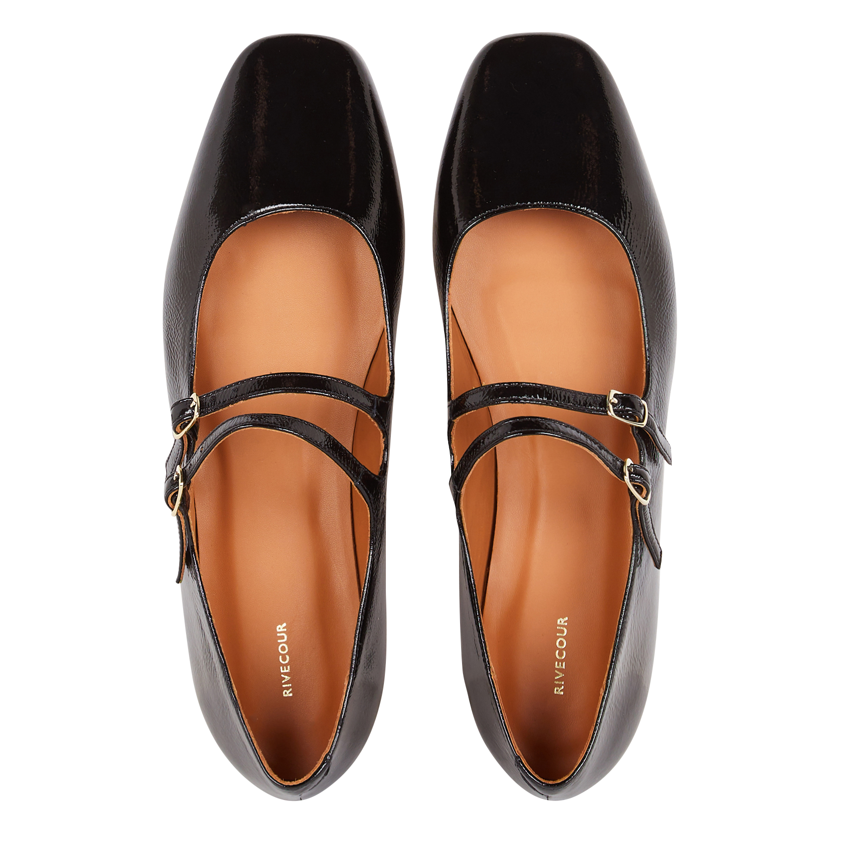 Babies en cuir vernis n°128 RIVECOUR Noir