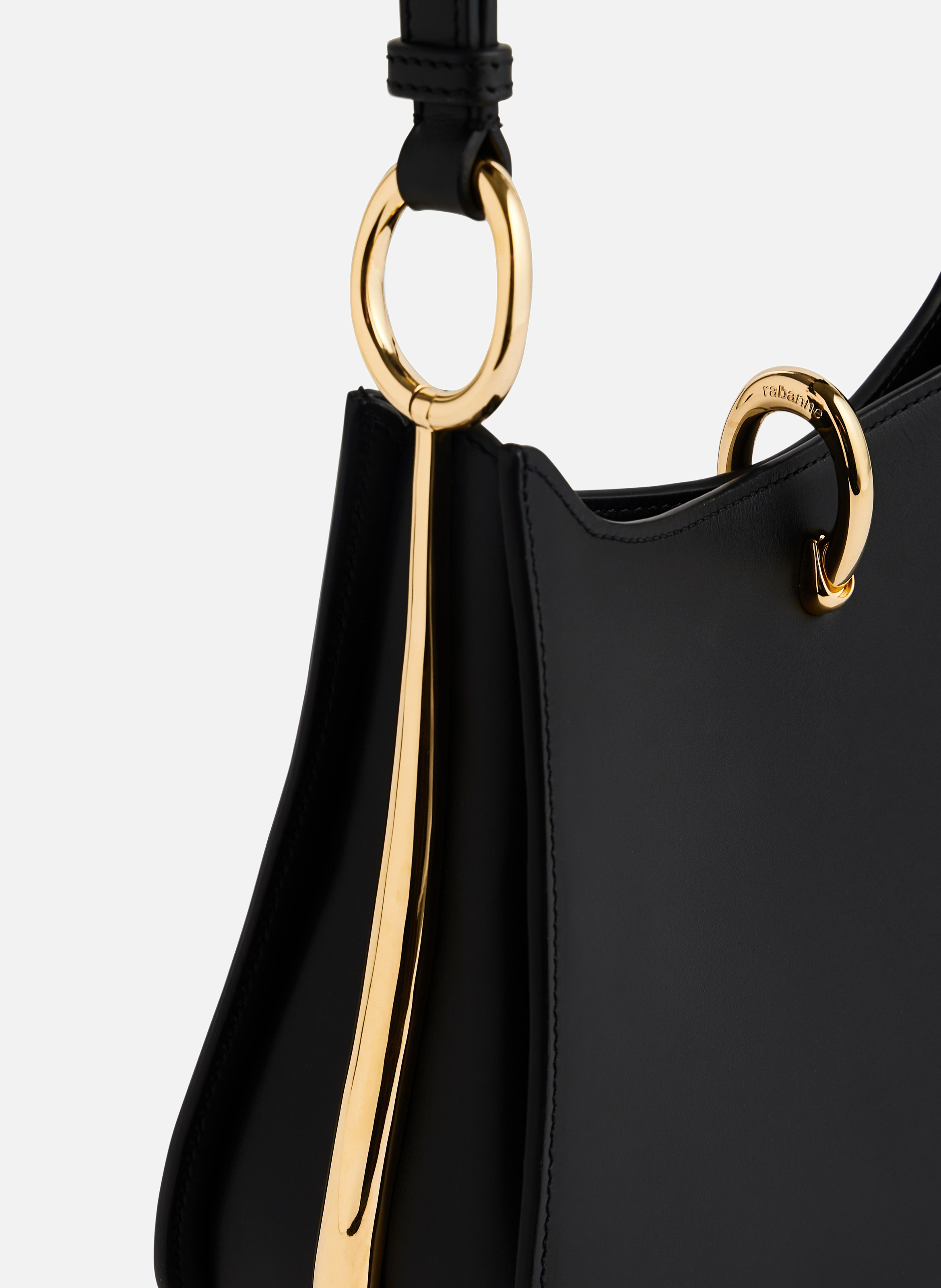 Sac ring taille moyenne en cuir RABANNE Noir