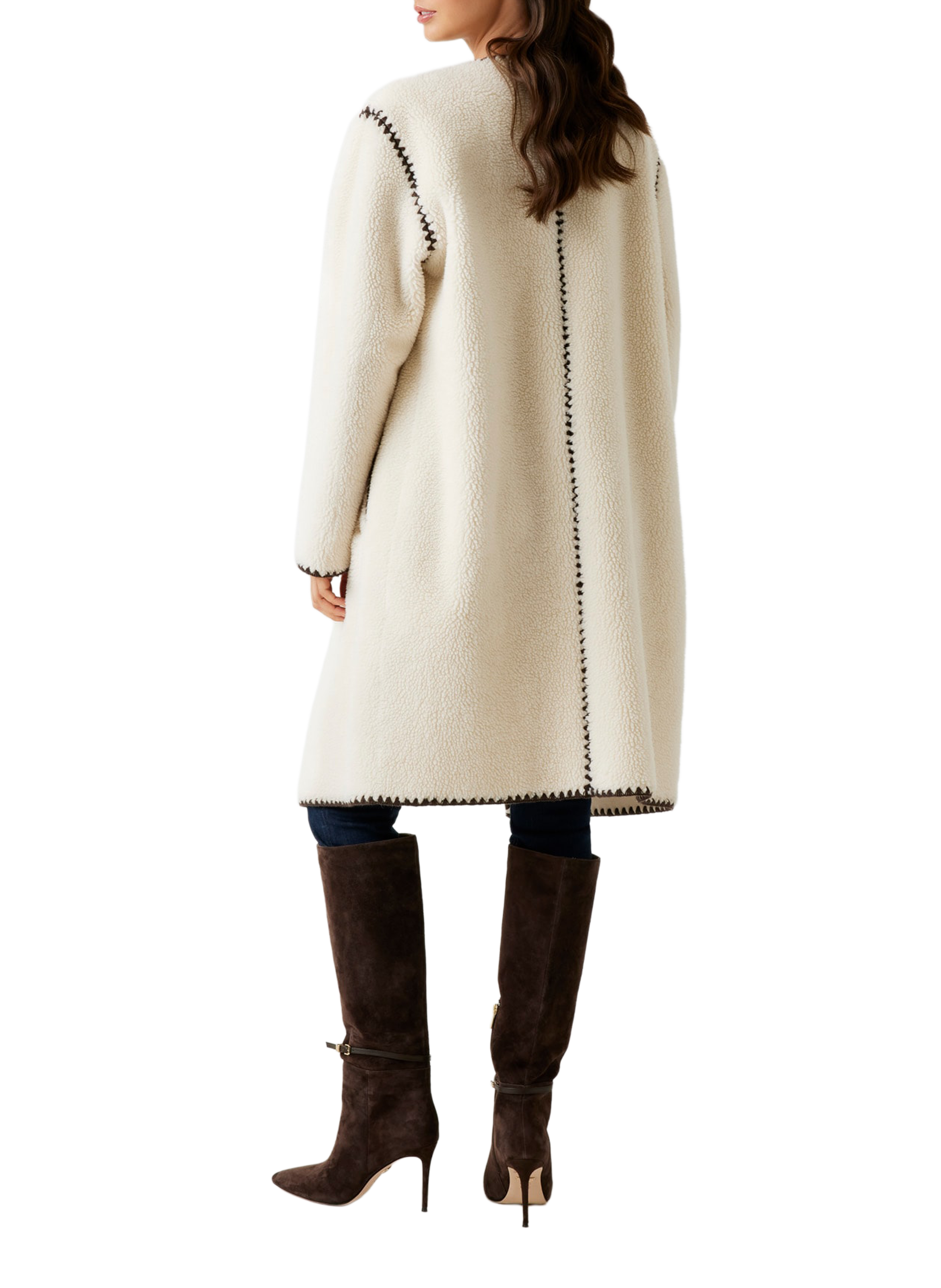 Manteau long en sherpa GUESS Beige