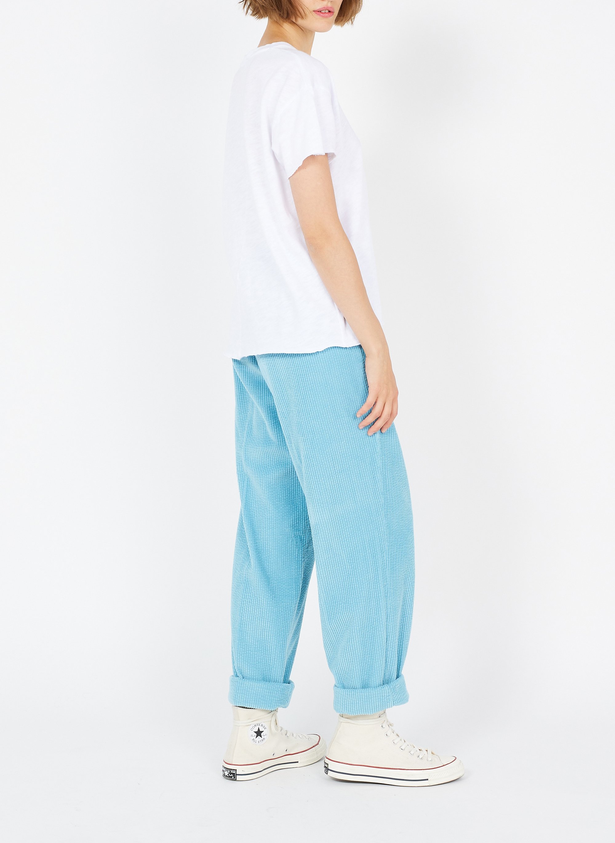 Tee-shirt droit à col rond en coton sonoma AMERICAN VINTAGE Blanc