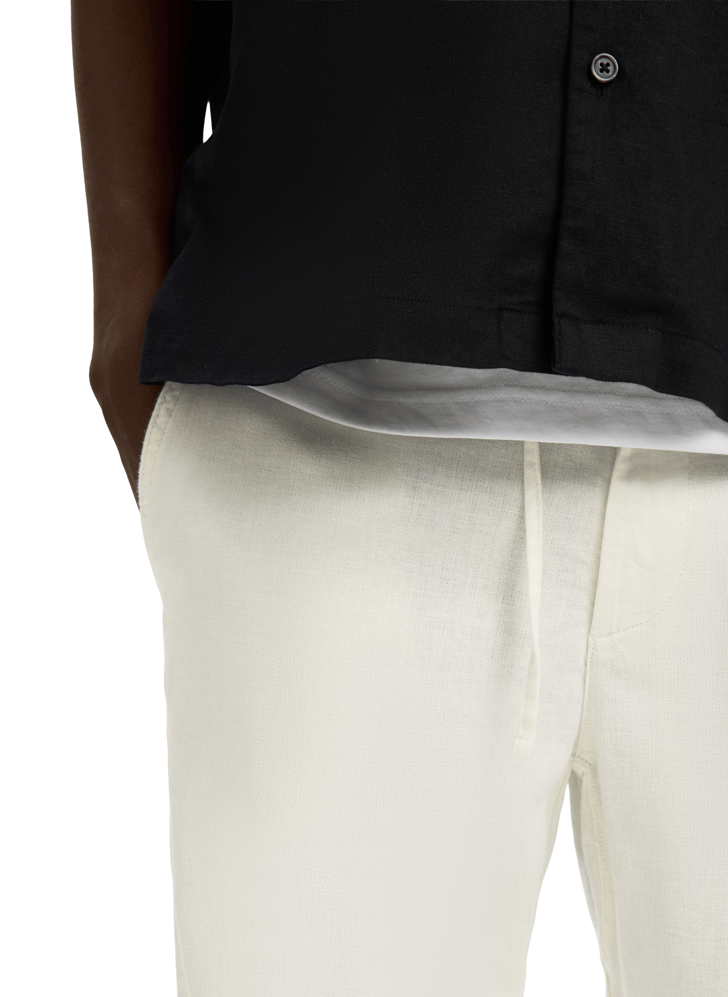 Pantalon en coton et lin SELECTED Bleu