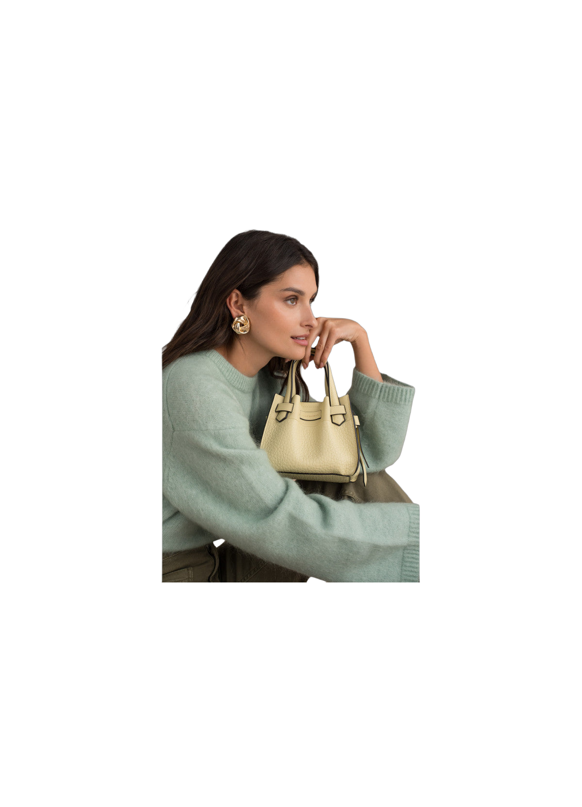 Blossom | sac à main nano en cuir de vachette POURCHET Marron