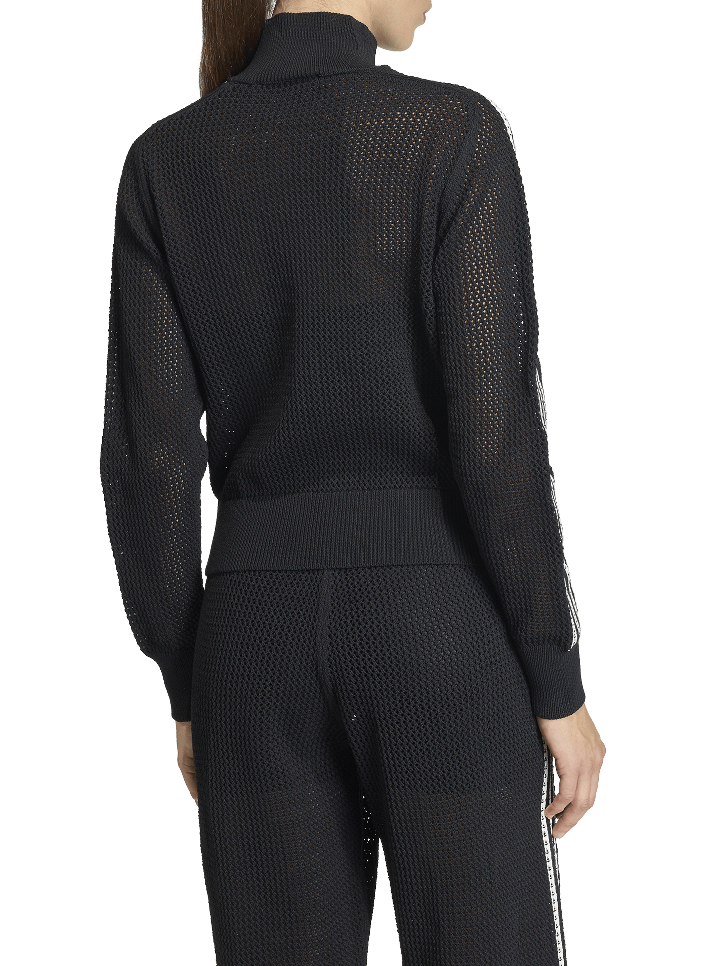 Crochet high-neck track jacket ADIDAS Black