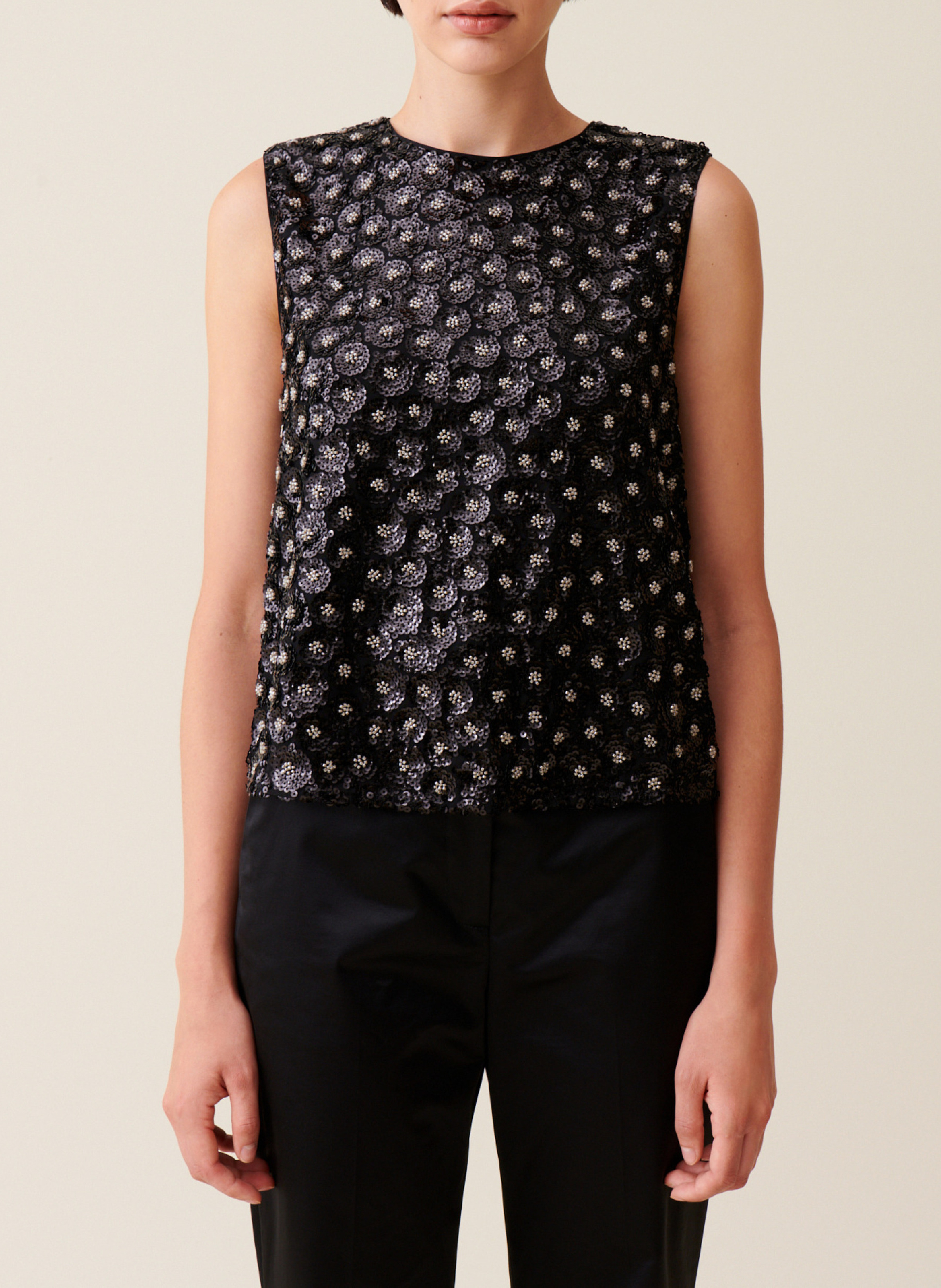 Top droit à sequins CLAUDIE PIERLOT Noir