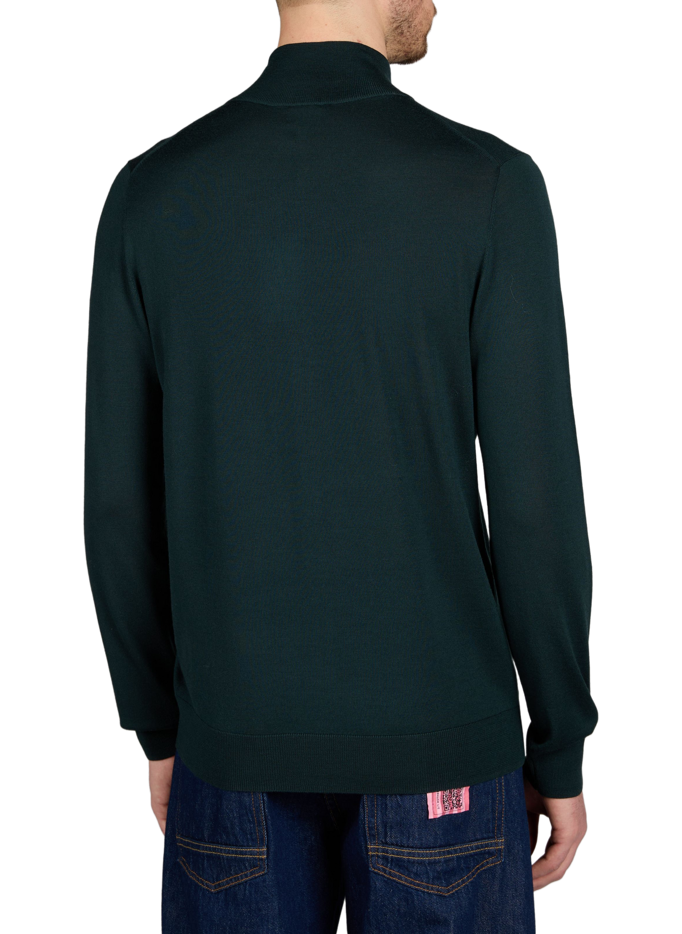 Merino wool high-neck zip-up sweater PAUL SMITH Green
