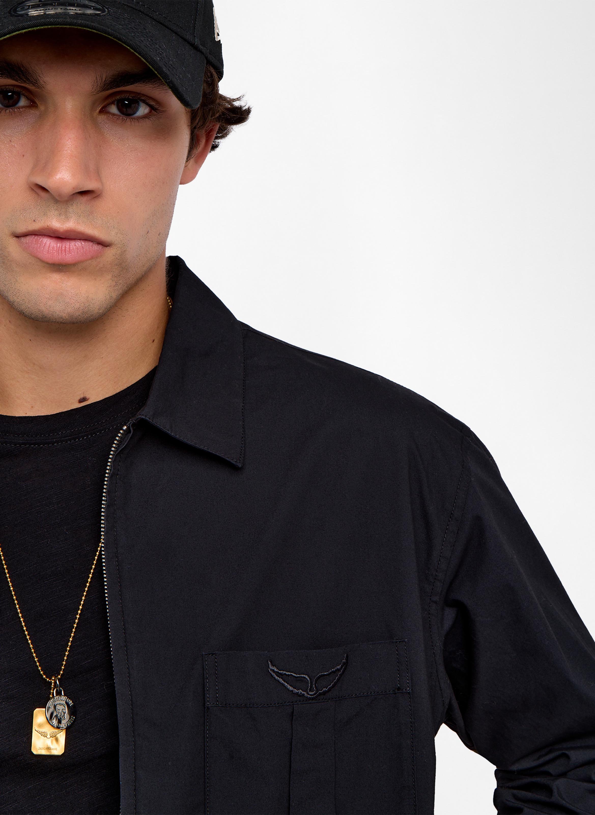 Veste droite zippée unie en coton suzy ZADIG&VOLTAIRE Noir