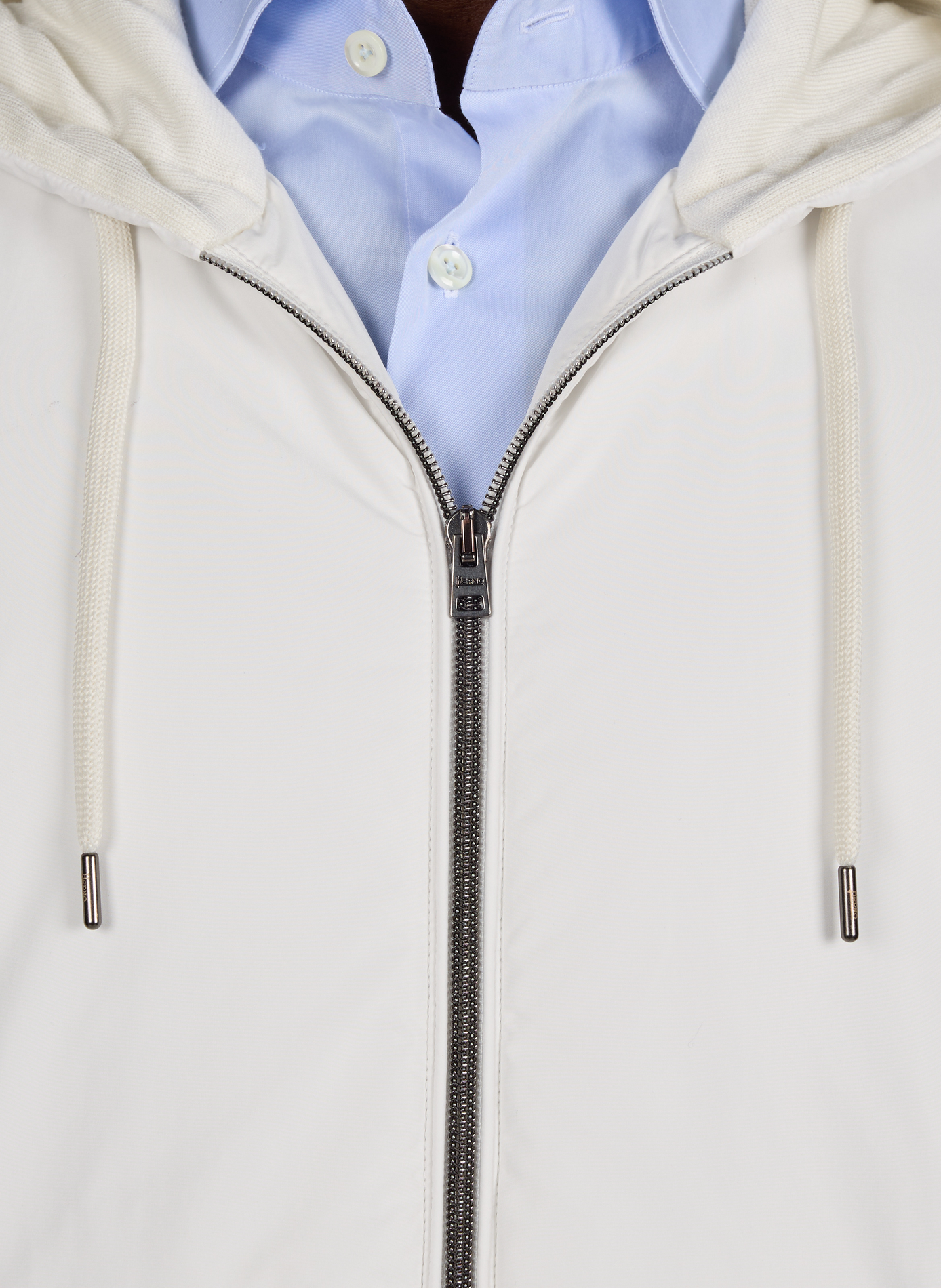 Veste légère bi-matière à capuche HERNO Blanc