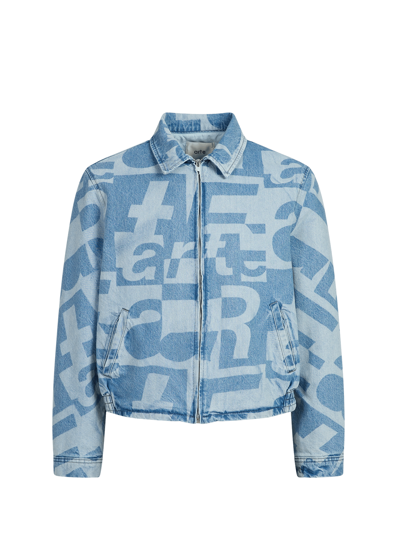 Veste droite imprimée en denim de coton  ARTE ANTWERP Bleu