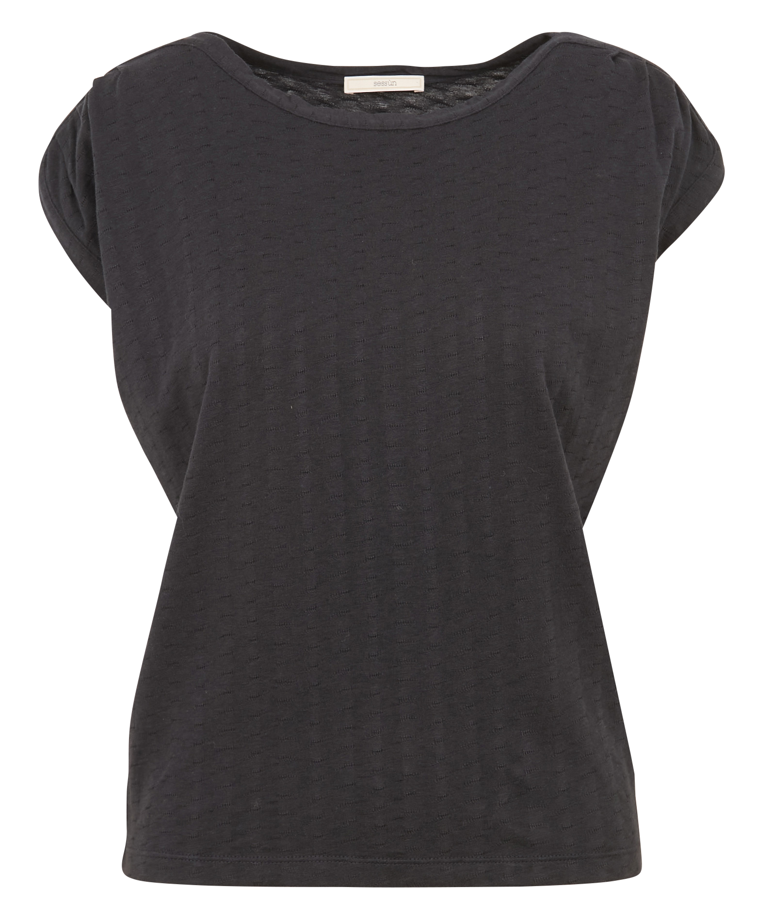 Tee-shirt ample à col rond sixtojacquard SESSUN Noir