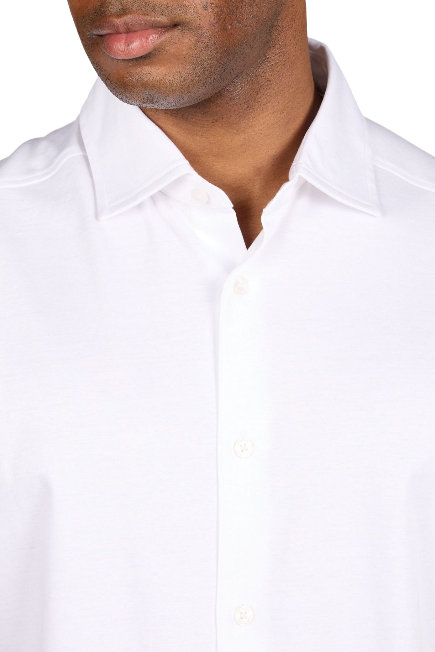 Solid short-sleeve cotton shirt STRELLSON White