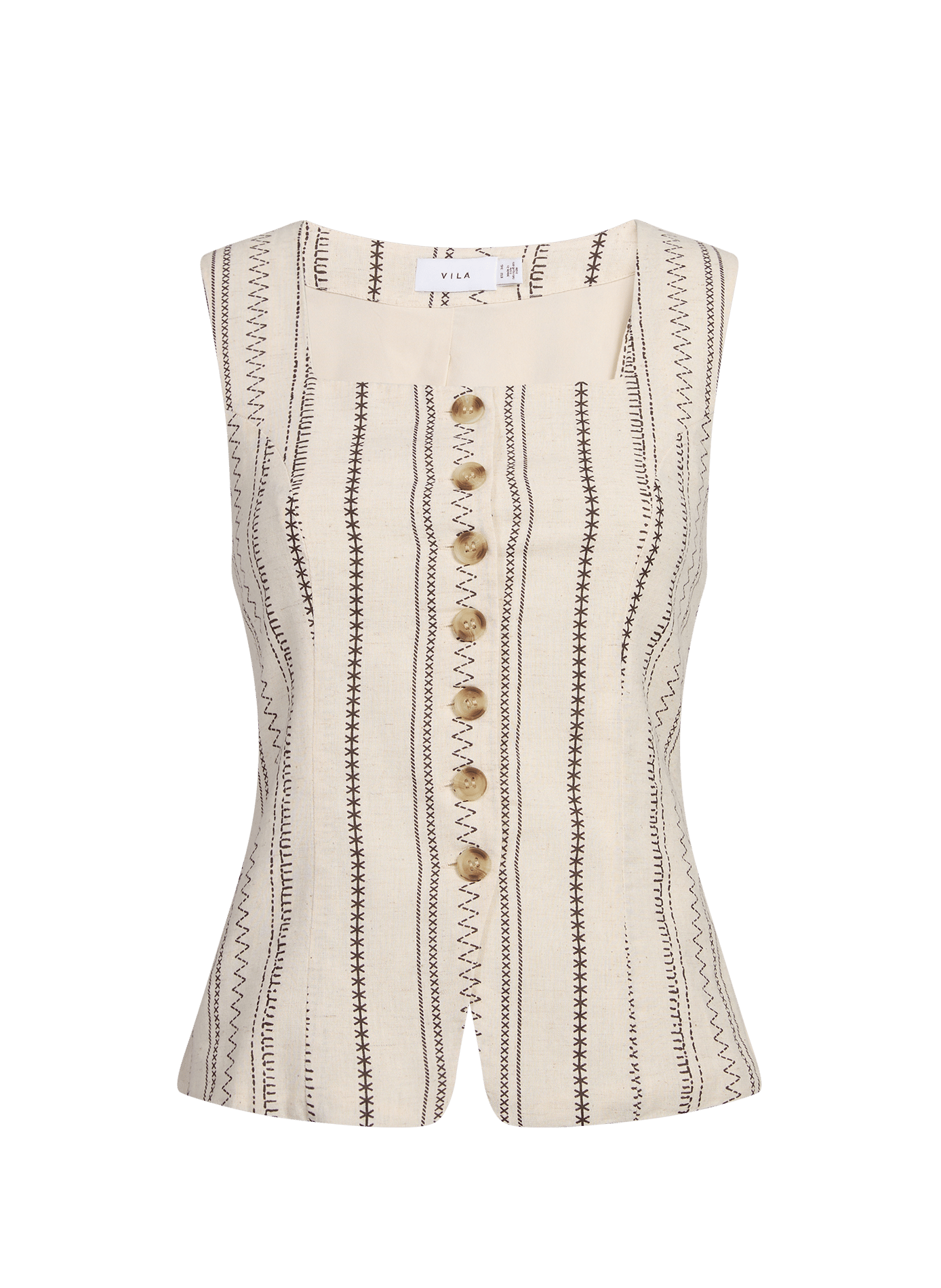 Top Vilinnen en coton et lin VILA Multicolore