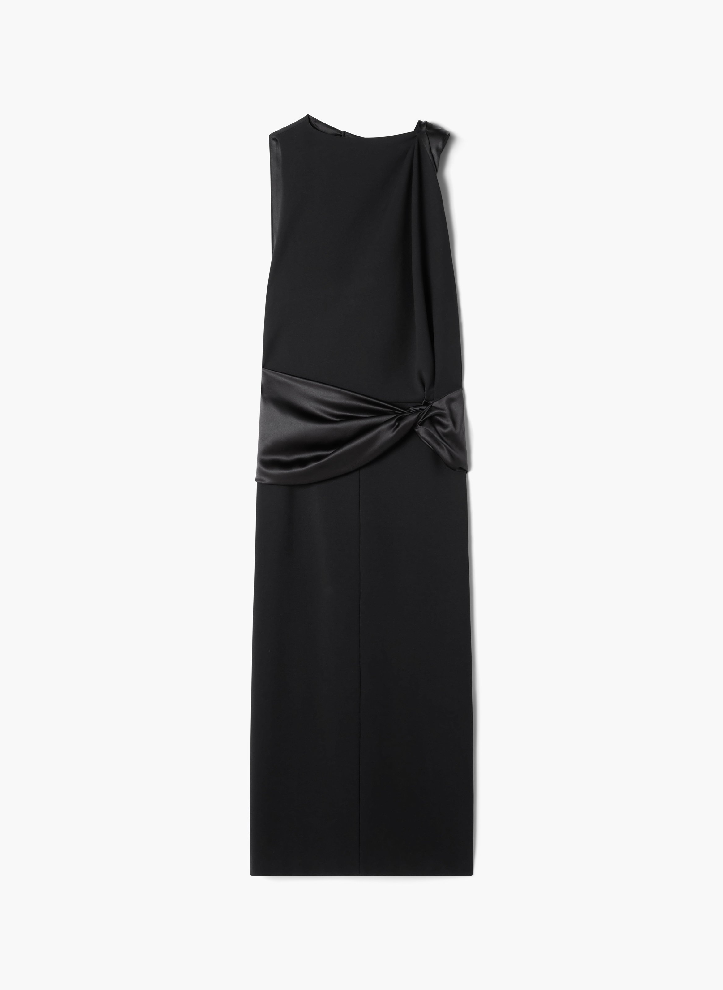 Robe midi en jersey et satin LANVIN Noir