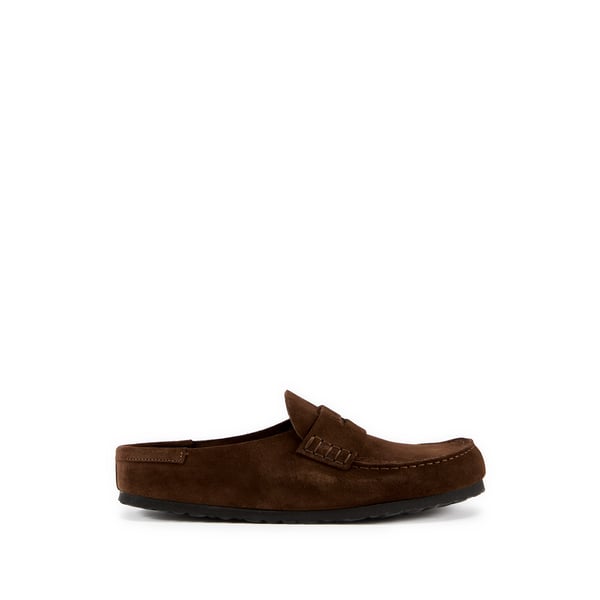 Mules plates Naples en cuir daim Mules plates Naples en cuir daim