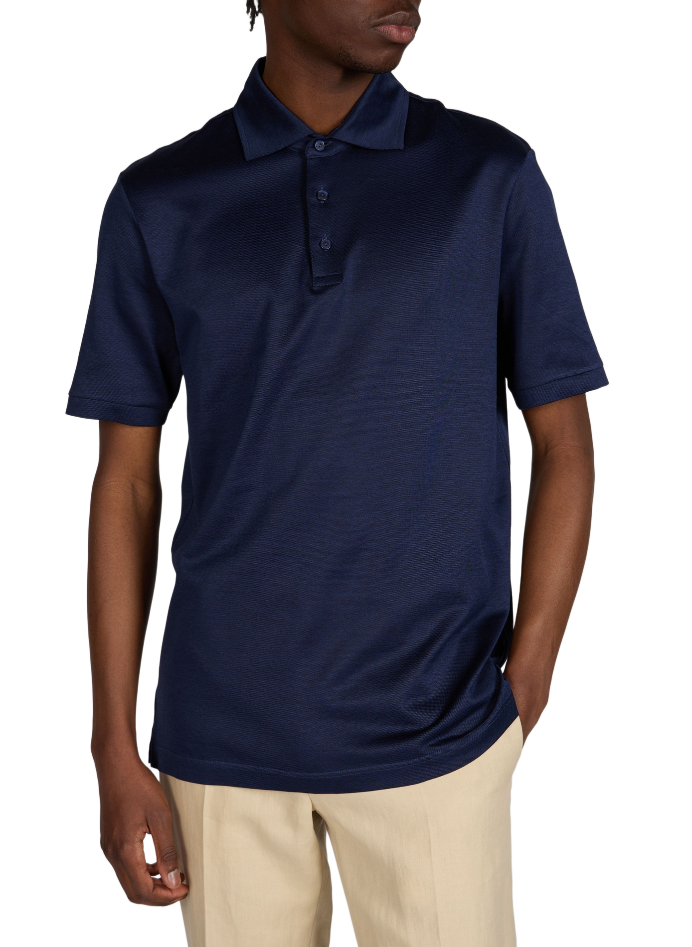 Short sleeve cotton polo shirt ETON Blue