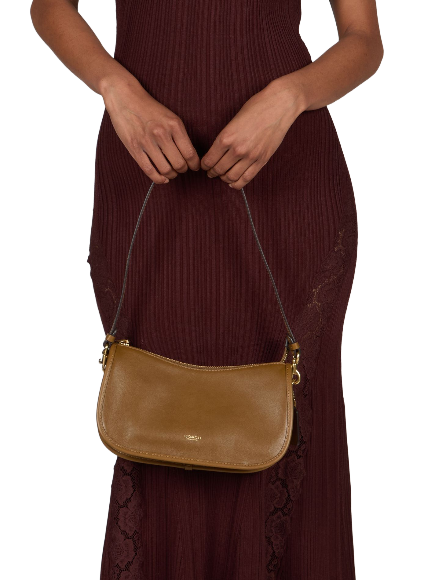 Sac Waverly en cuir grainé  COACH Vert