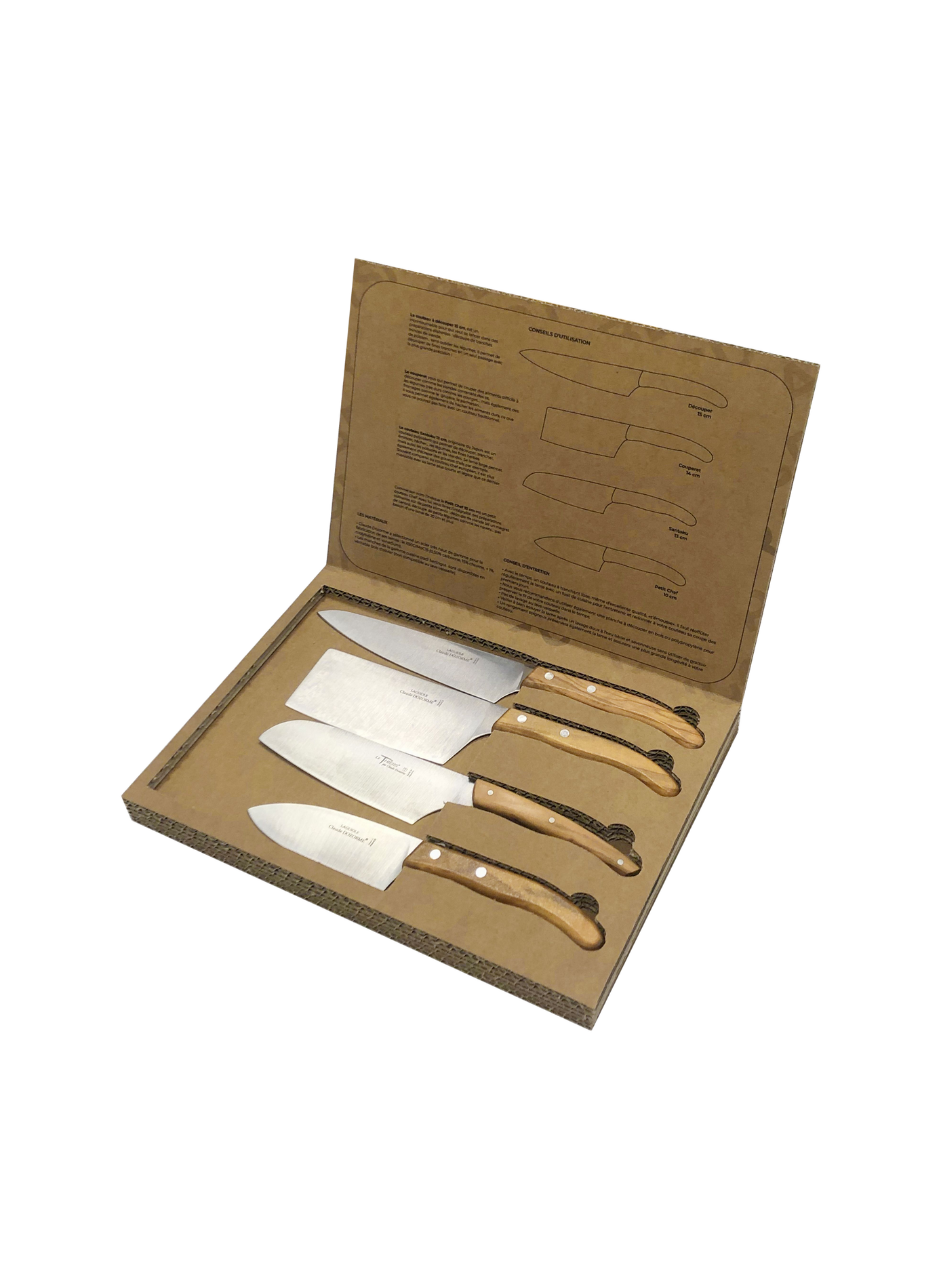 Set of 4 Berlingot knives DOZORME Brown