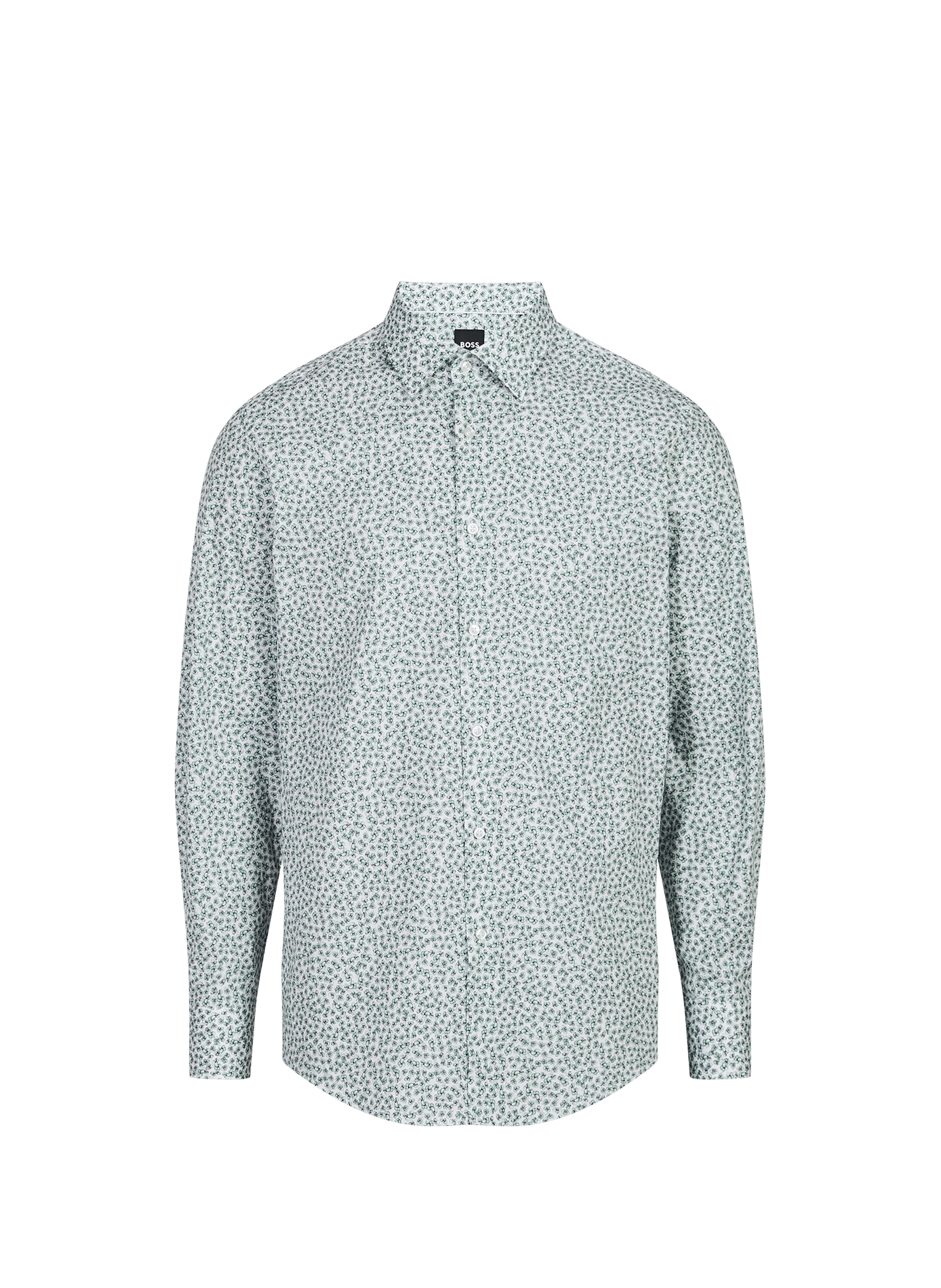Long-sleeve floral cotton blend shirt BOSS Green