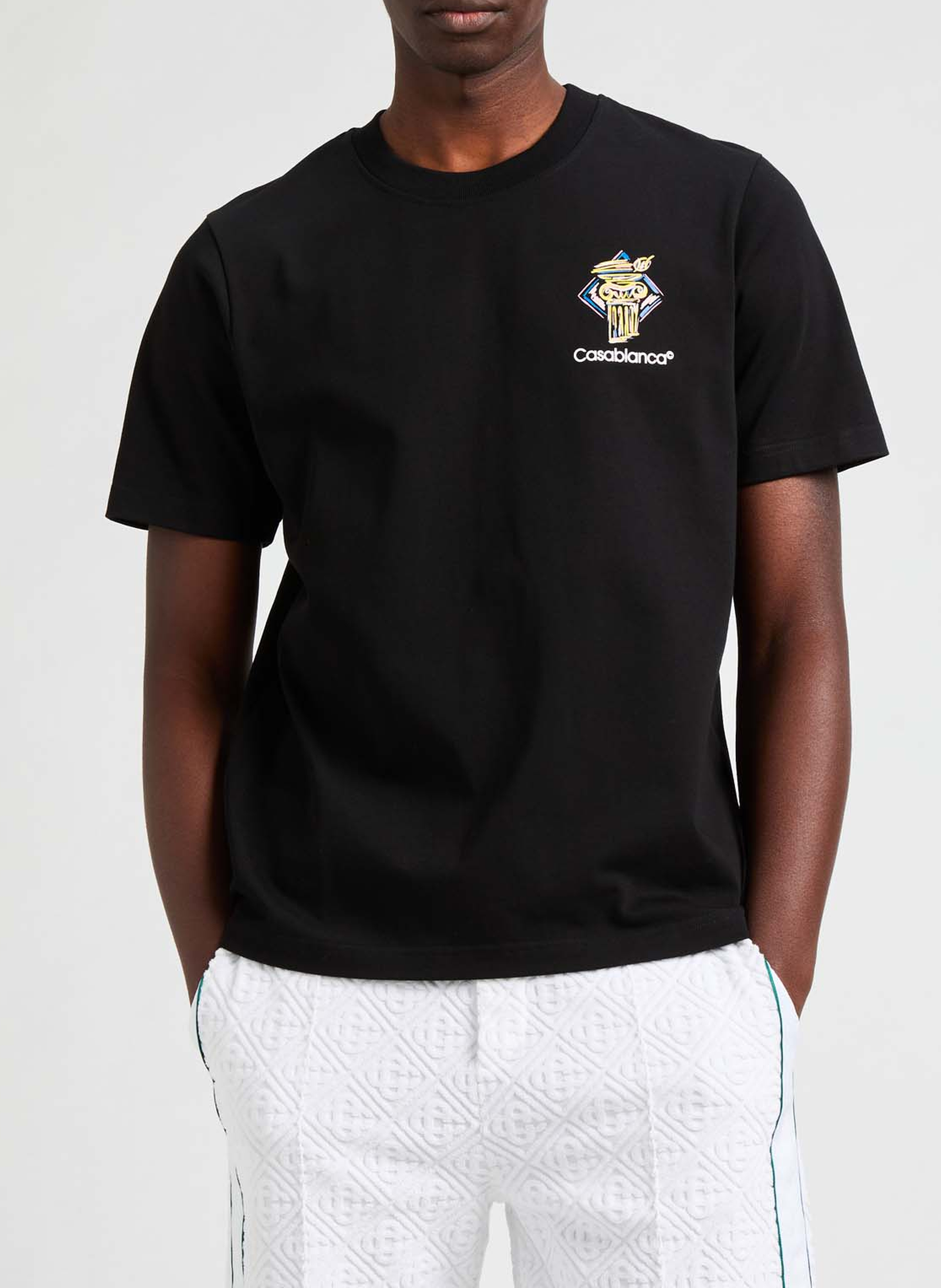 T-shirt Diamanten Kolom CASABLANCA PARIS Zwart