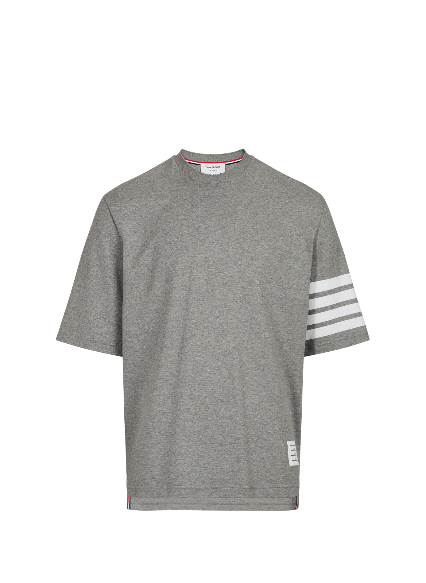Baumwoll-T-Shirt THOM BROWNE Grau