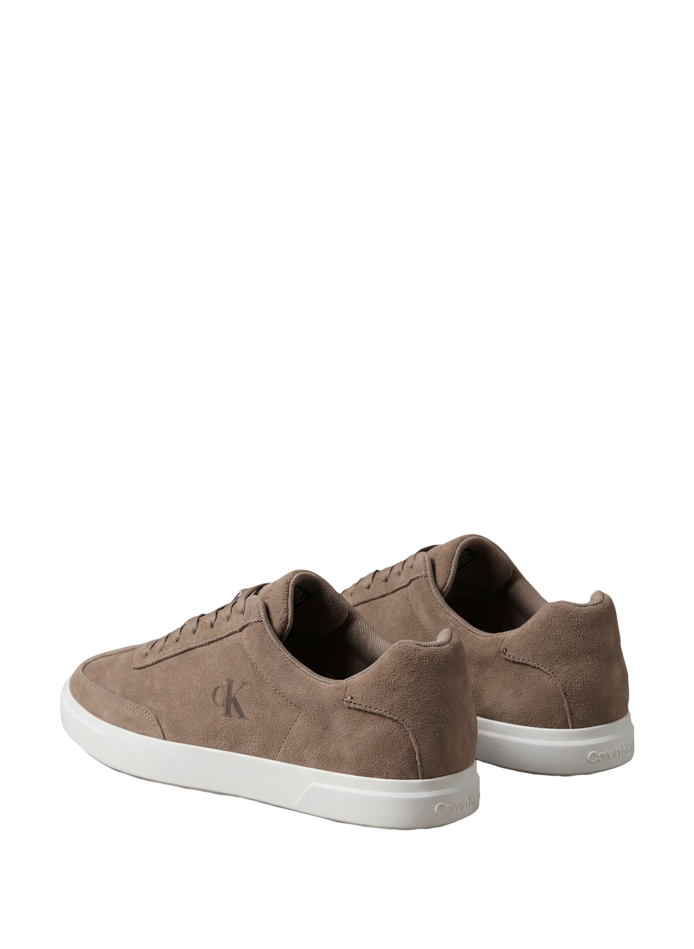 Leather sneakers with embroidered logo CALVIN KLEIN Beige