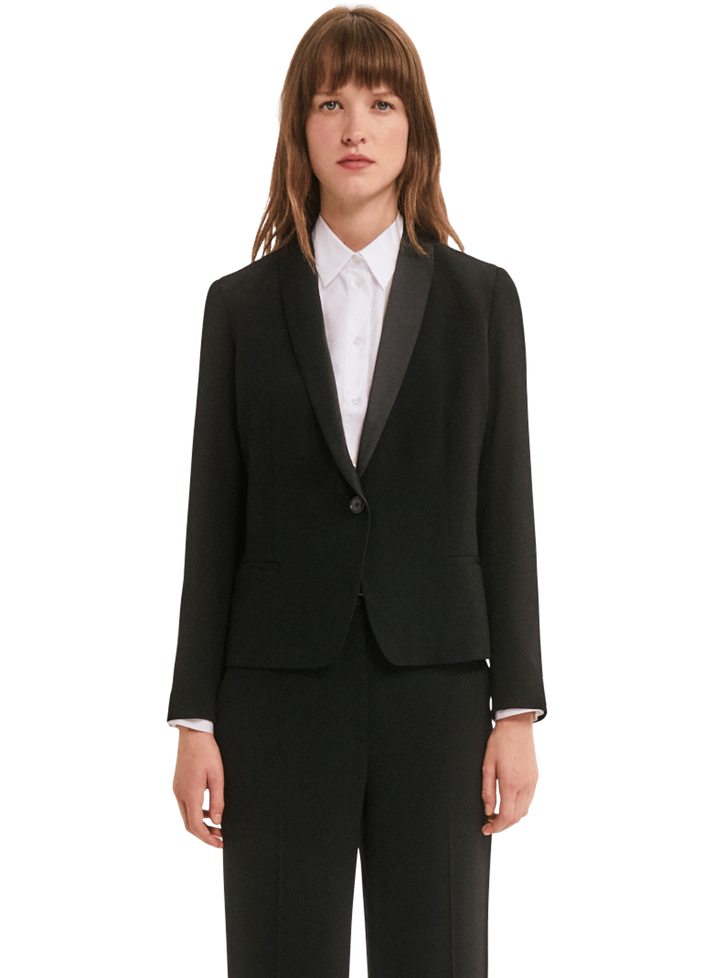 Blazer au col en satin - judy PABLO Noir