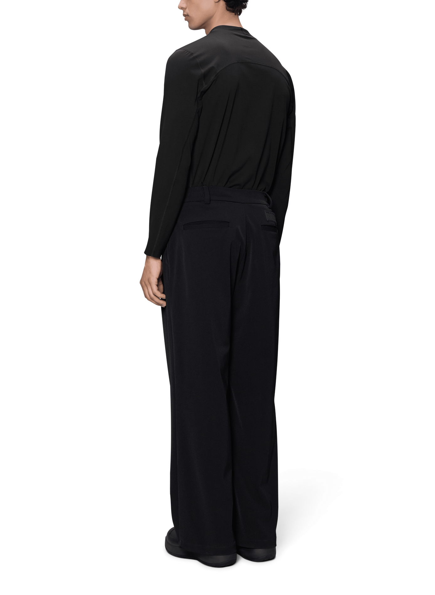 Pantalon large à pinces RAINS Noir