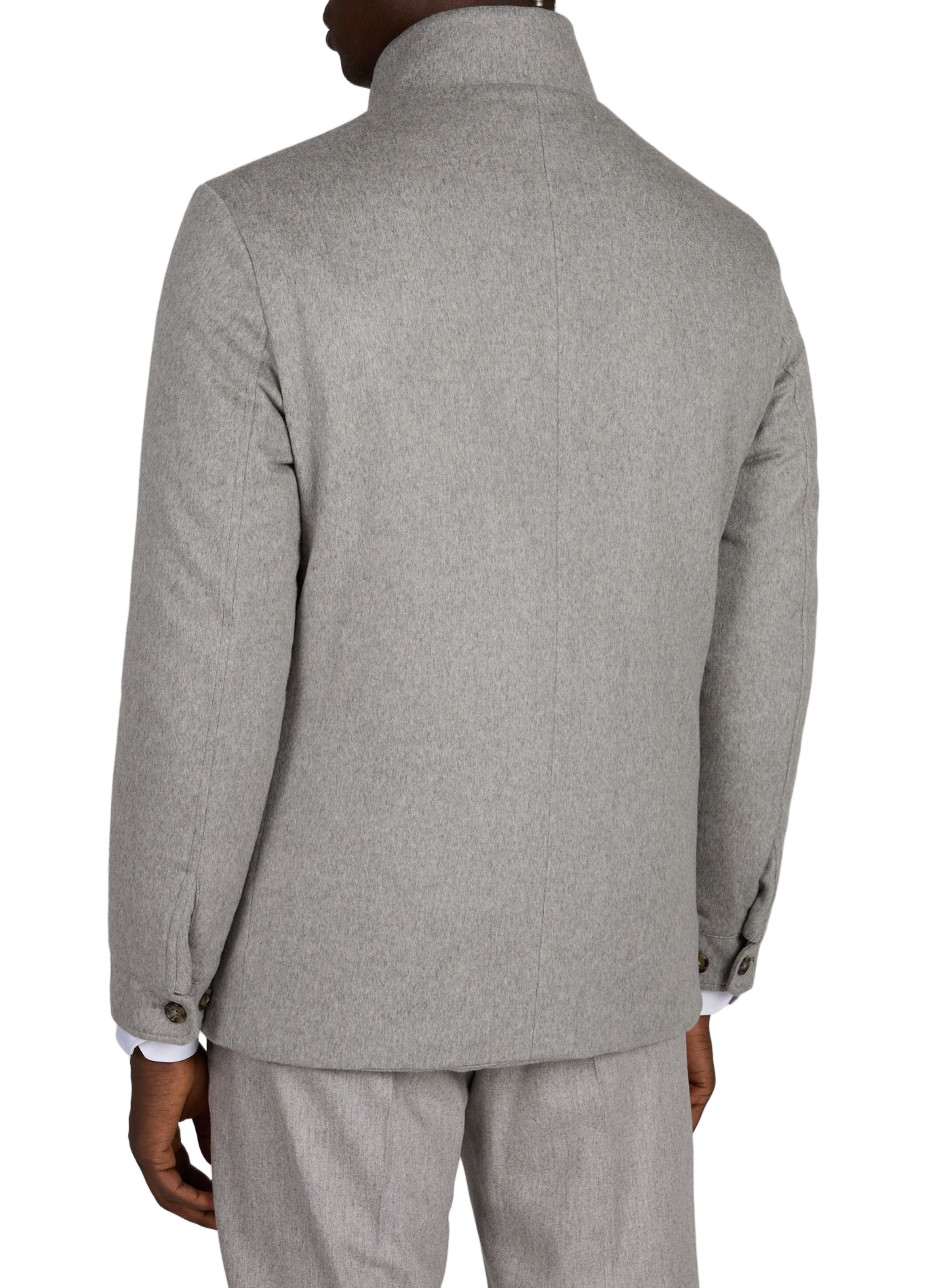 Straight wool and cashmere jacket AURELIEN Grey