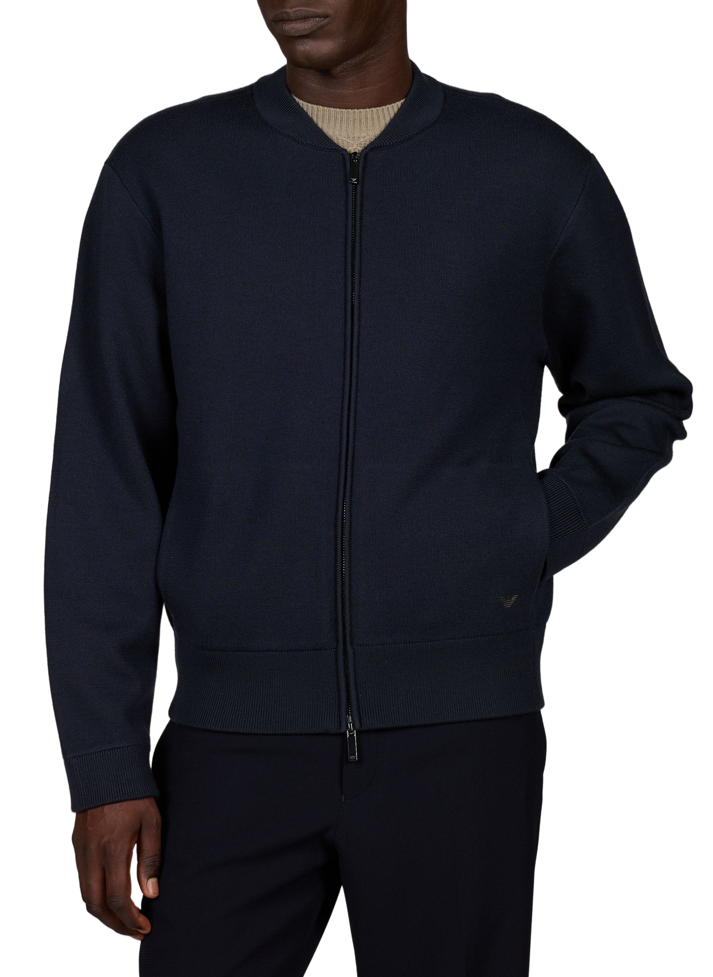 Wool zip sweatshirt EMPORIO ARMANI Blue